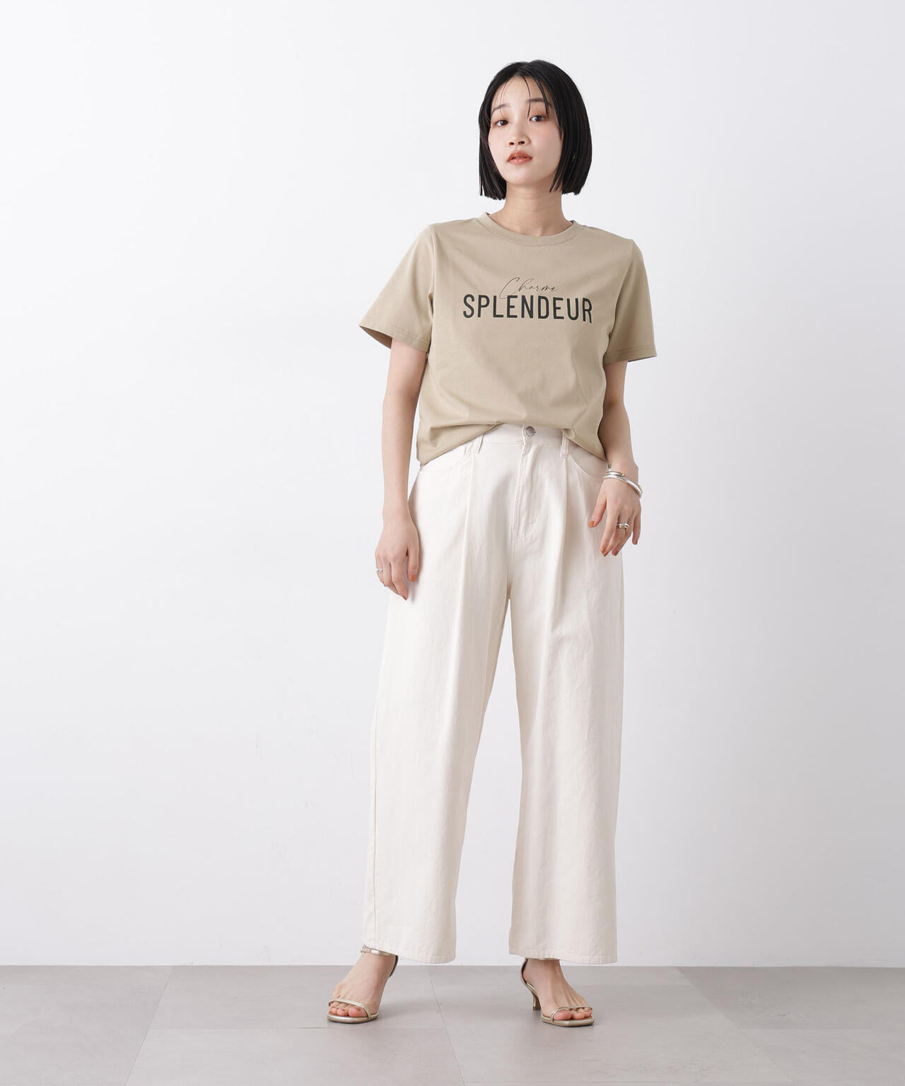 接触冷感&紫外線防止機能 ロゴプリントTシャツ 6736124302