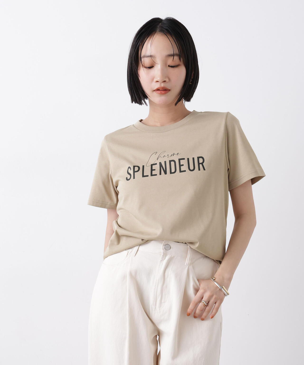 接触冷感&紫外線防止機能 ロゴプリントTシャツ