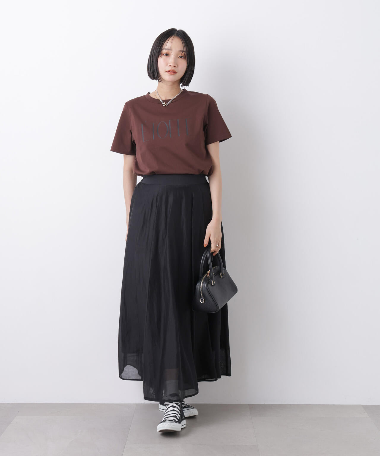 接触冷感&紫外線防止機能 ロゴプリントTシャツ 6736124302