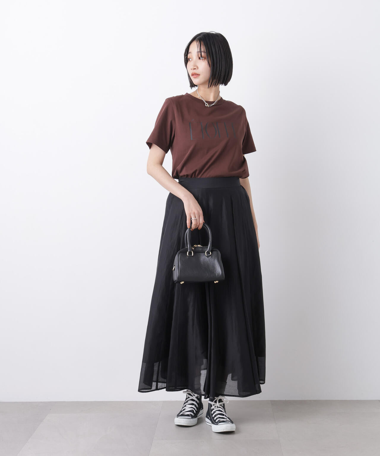 接触冷感&紫外線防止機能 ロゴプリントTシャツ 6736124302