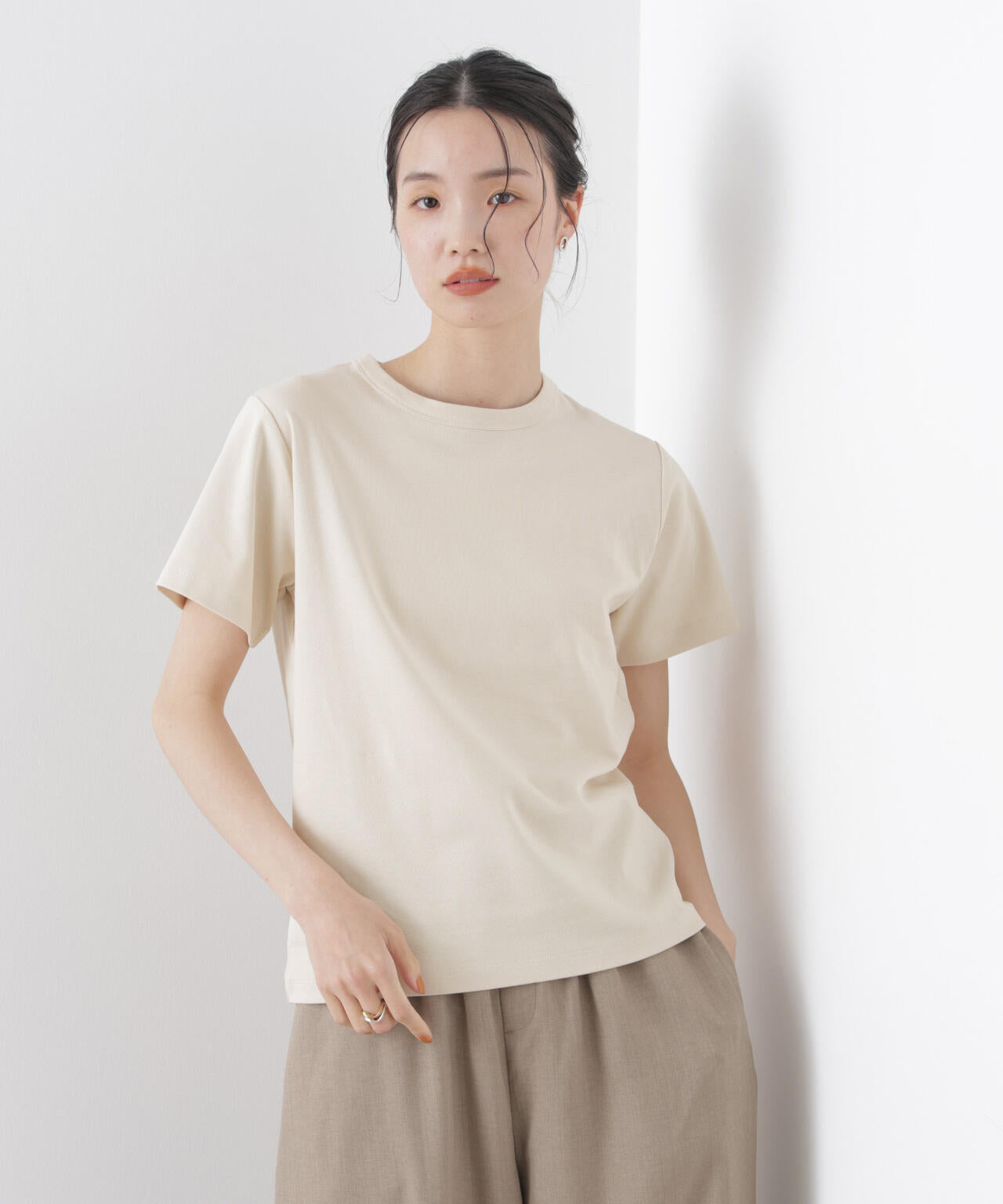 Repur加工 スムースシルケット クルーネック Tシャツ