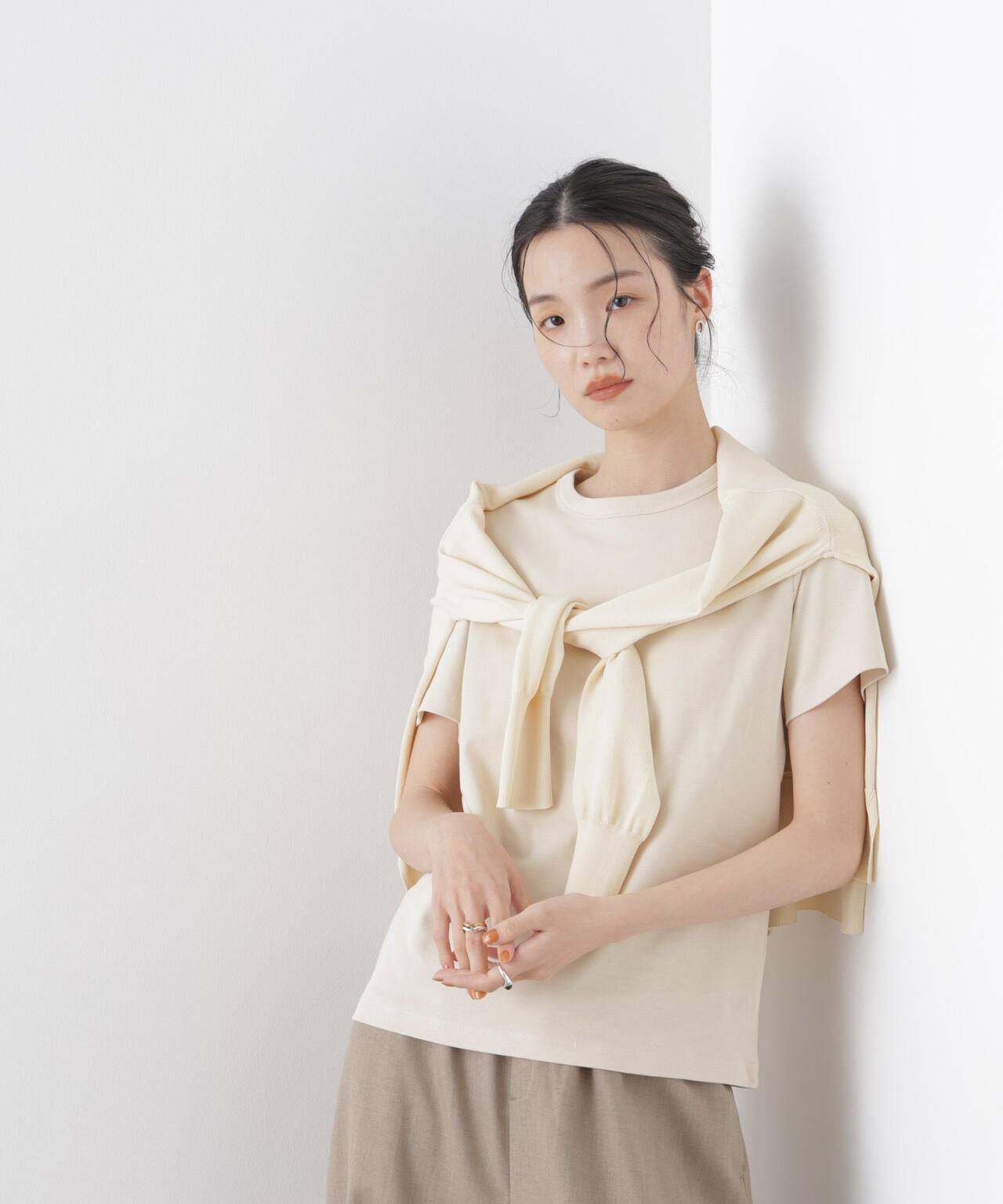 Repur加工 スムースシルケットクルーネックTシャツ 6736124303