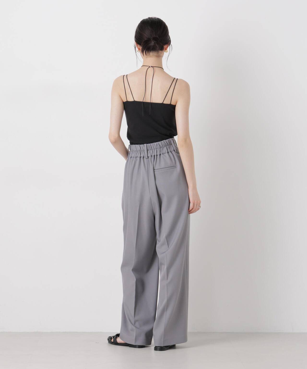 抗菌防臭 リブ カップ付き ダブルストラップ キャミソール