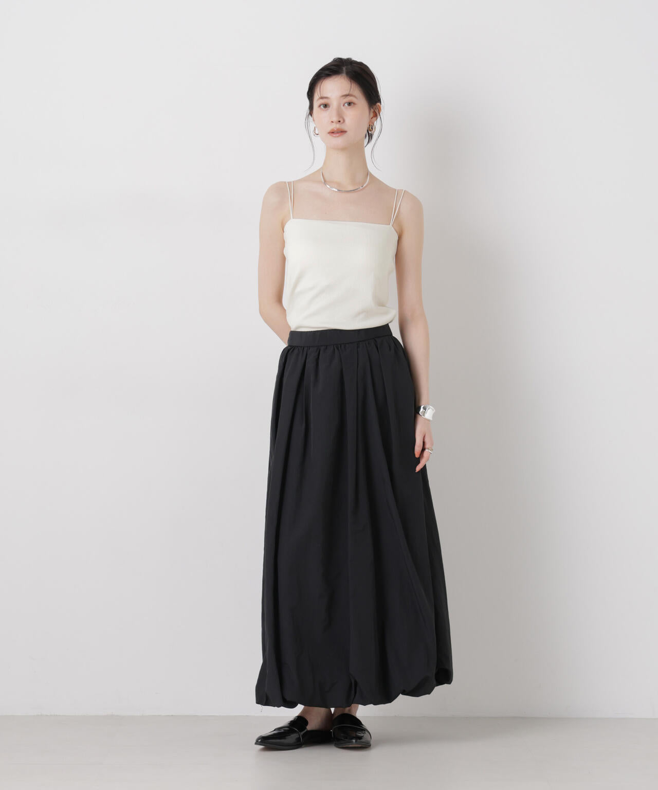 抗菌防臭リブカップ付きダブルストラップキャミソール 6736124307