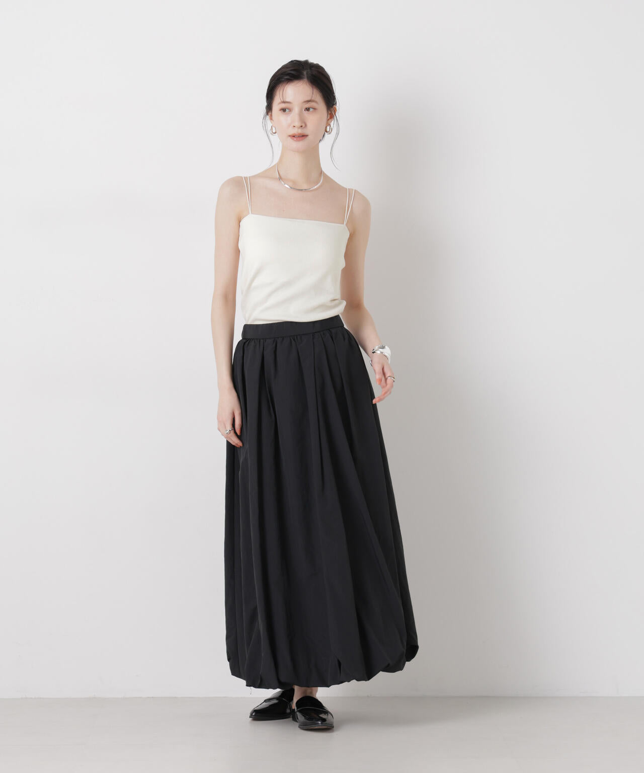 抗菌防臭リブカップ付きダブルストラップキャミソール 6736124307