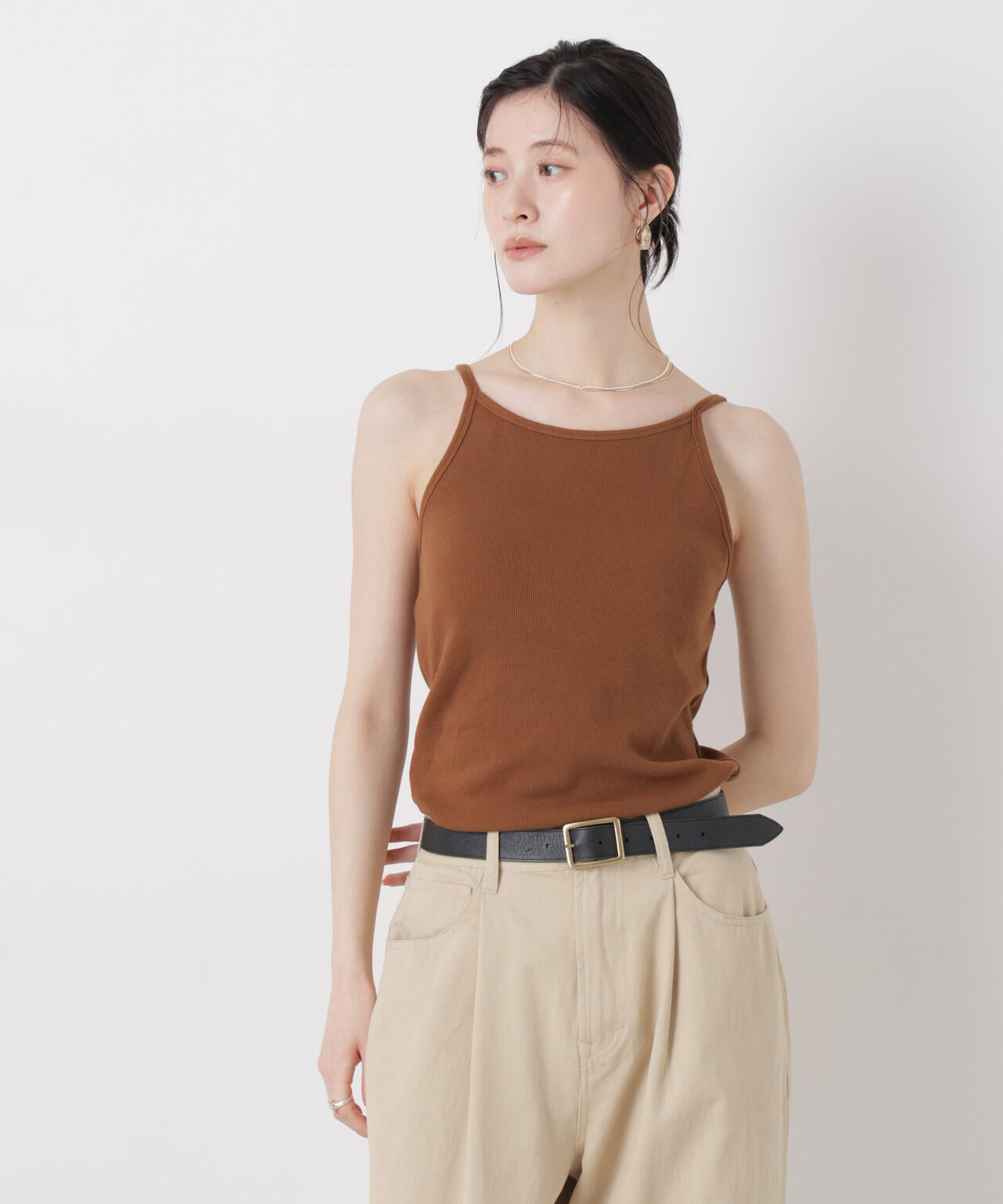 抗菌防臭リブカップ付きアメスリキャミ 6736124308