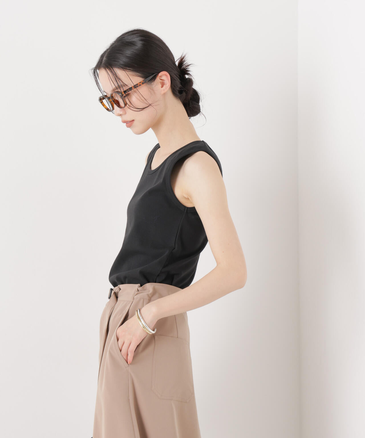 抗菌防臭コットンフライスカットタンクトップ 6736124312