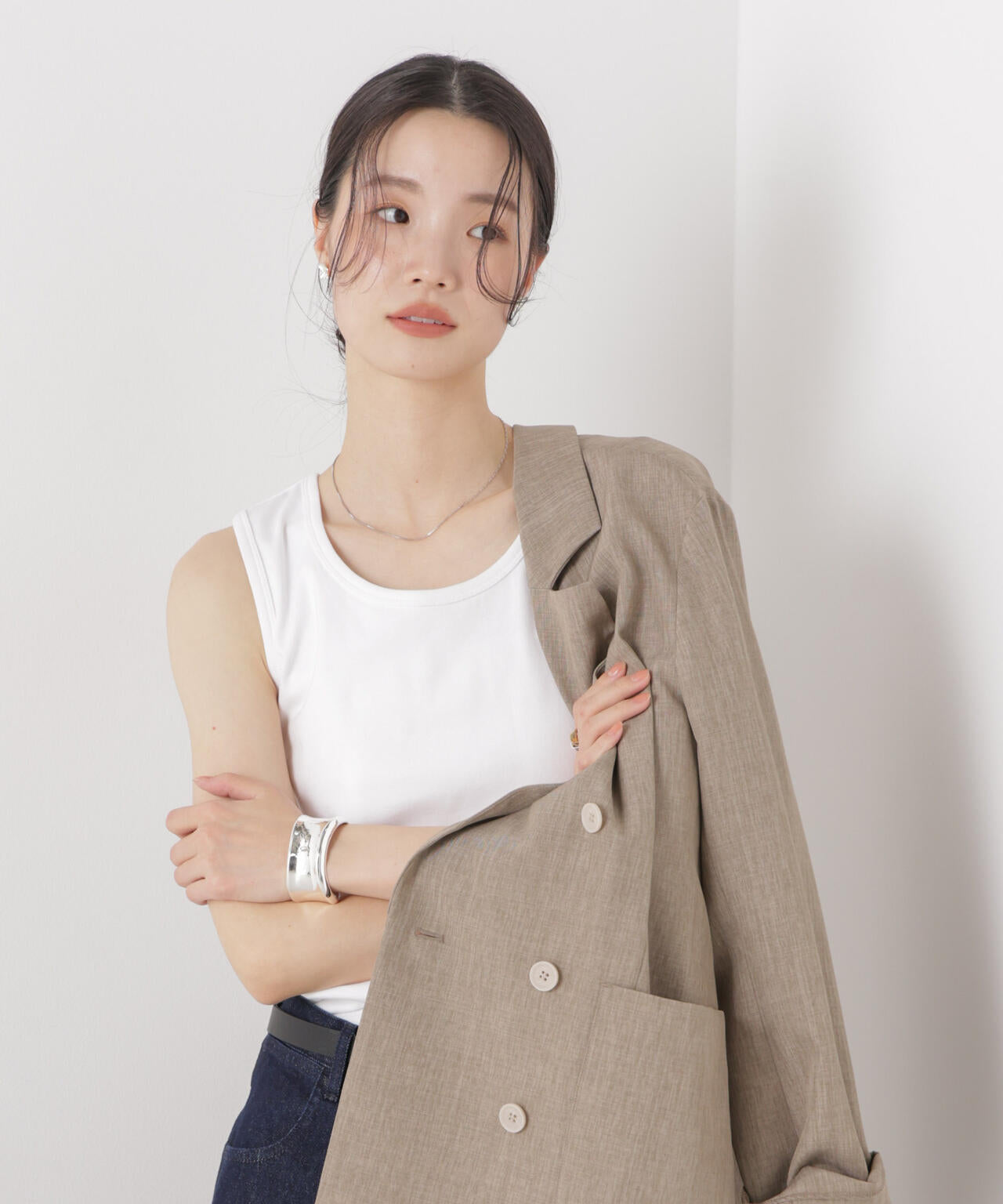 抗菌防臭コットンフライスカットタンクトップ 6736124312