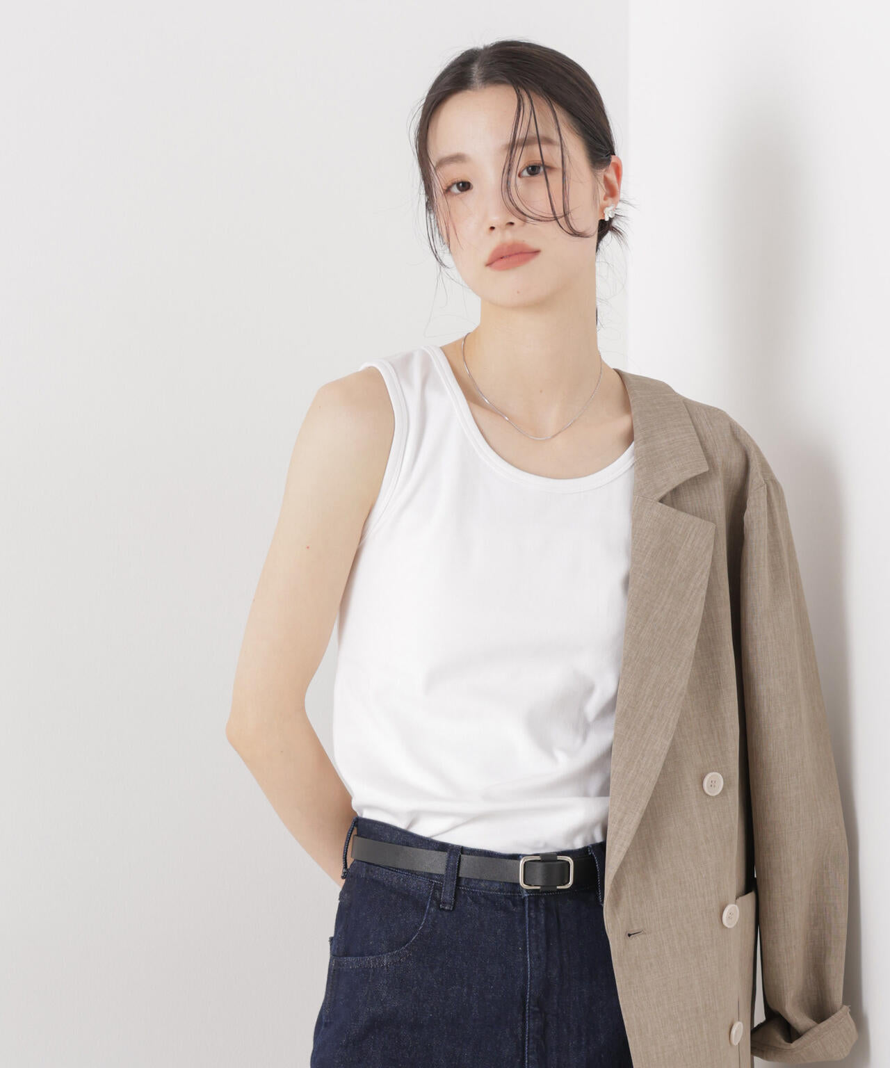 抗菌防臭コットンフライスカットタンクトップ 6736124312