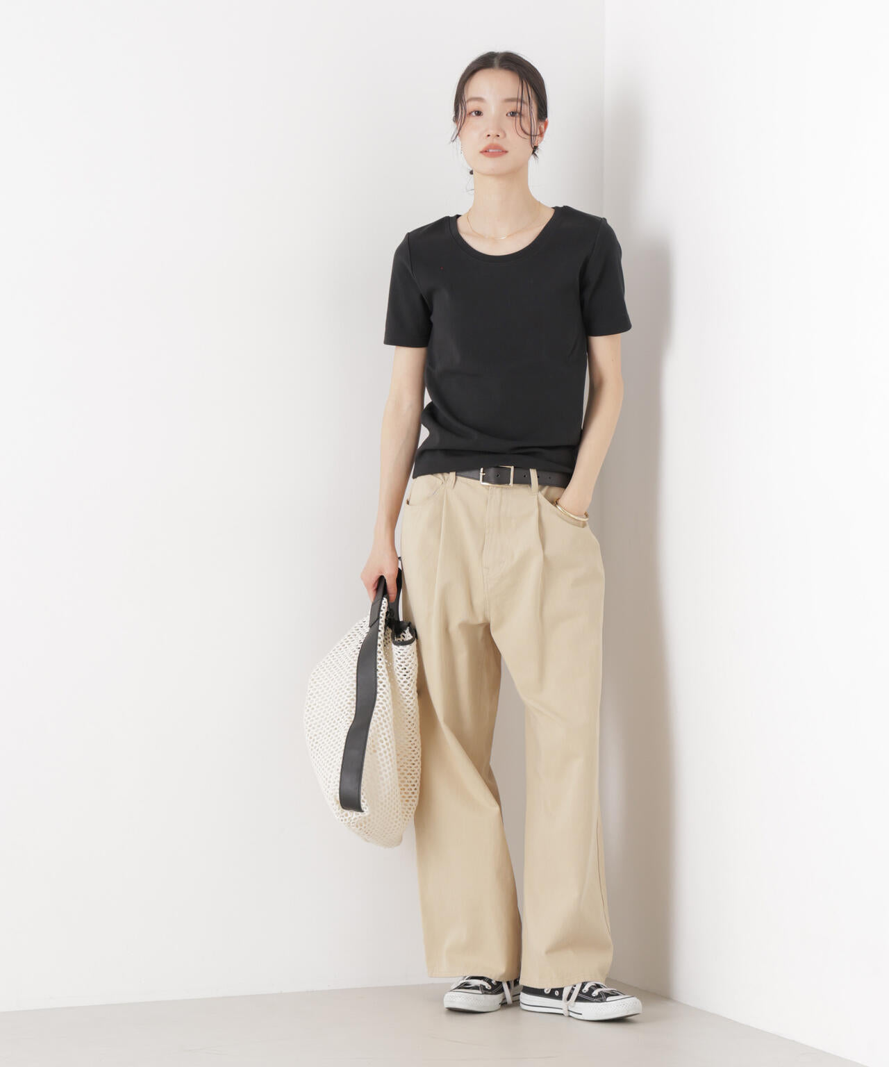 抗菌防臭コットンフライスカットクルーネックトップス 6736124313