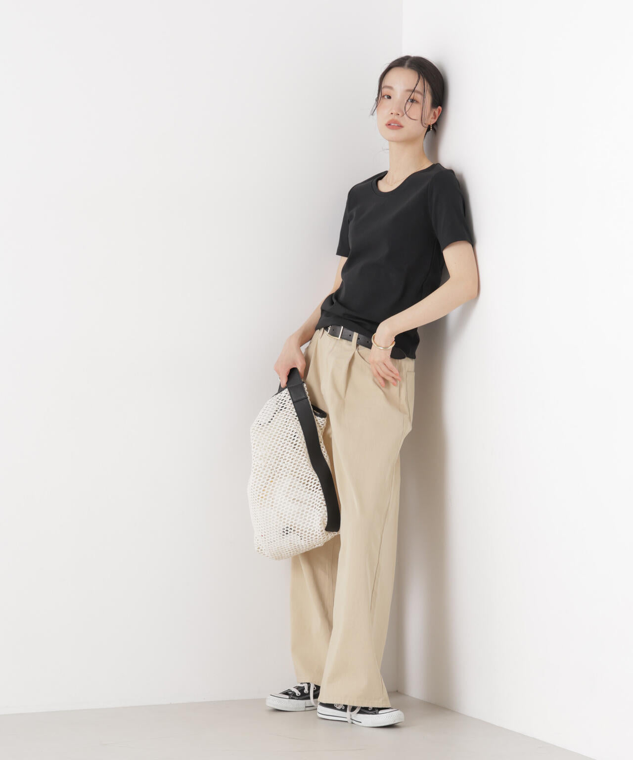 抗菌防臭コットンフライスカットクルーネックトップス 6736124313