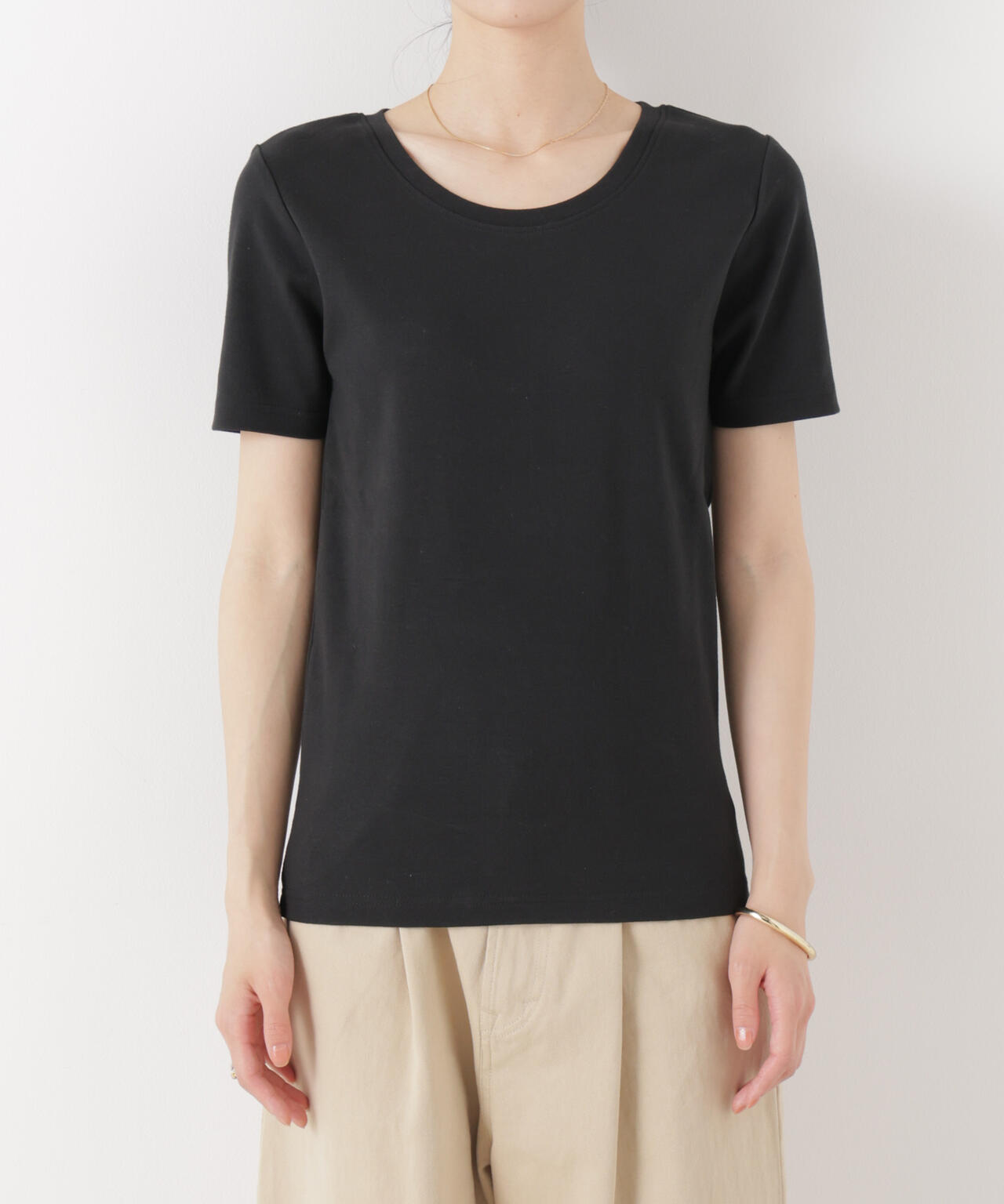 抗菌防臭コットンフライスカットクルーネックトップス 6736124313