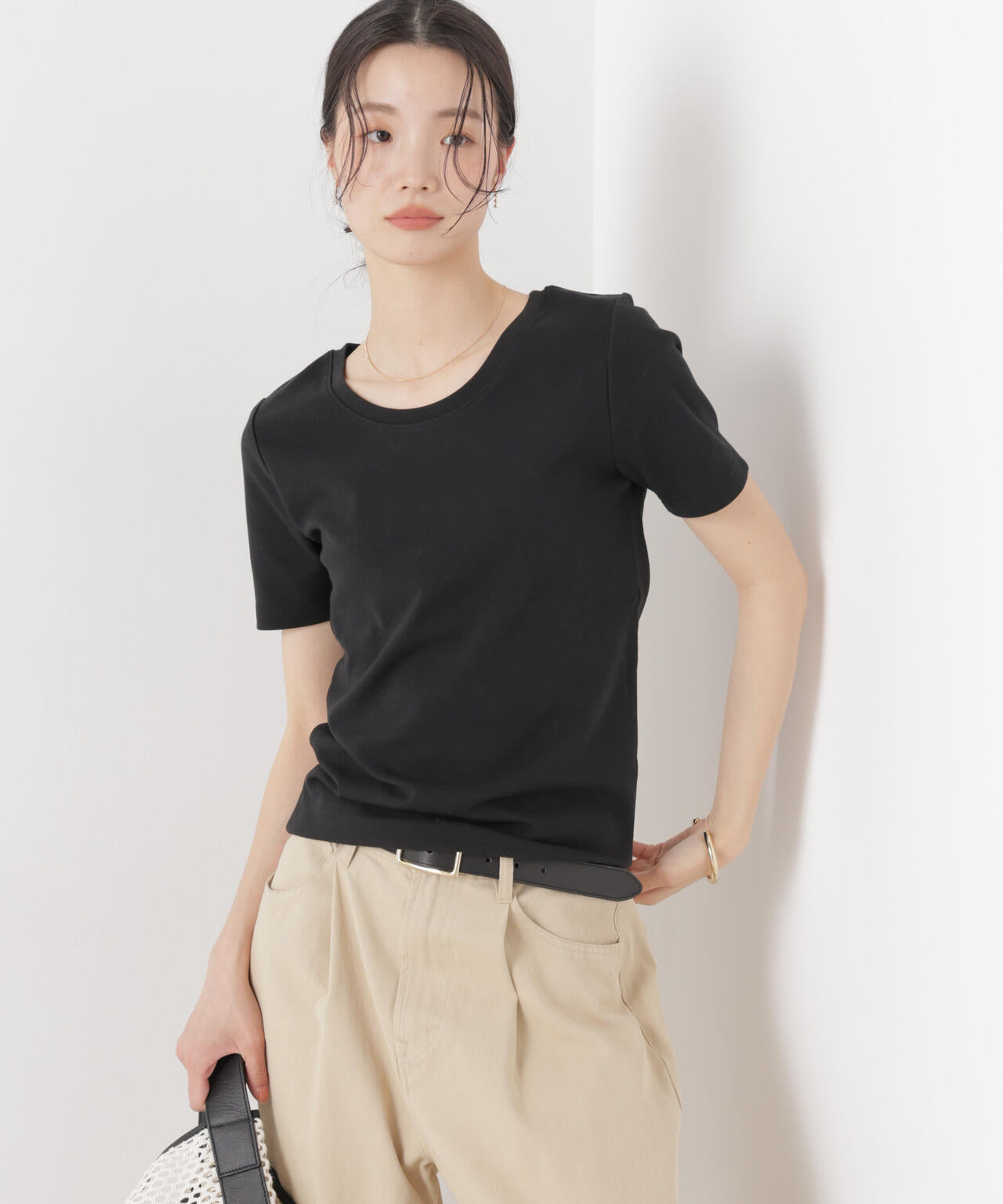 抗菌防臭コットンフライスカットクルーネックトップス 6736124313