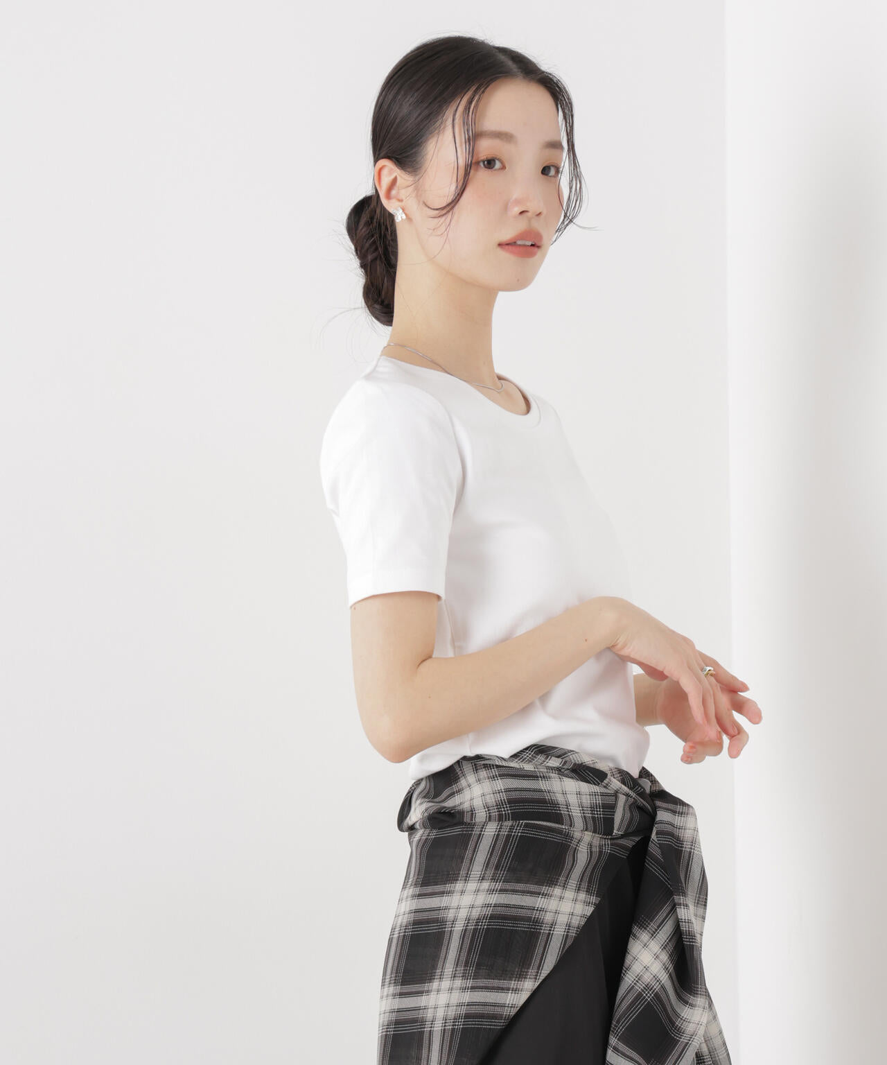 抗菌防臭コットンフライスカットクルーネックトップス 6736124313