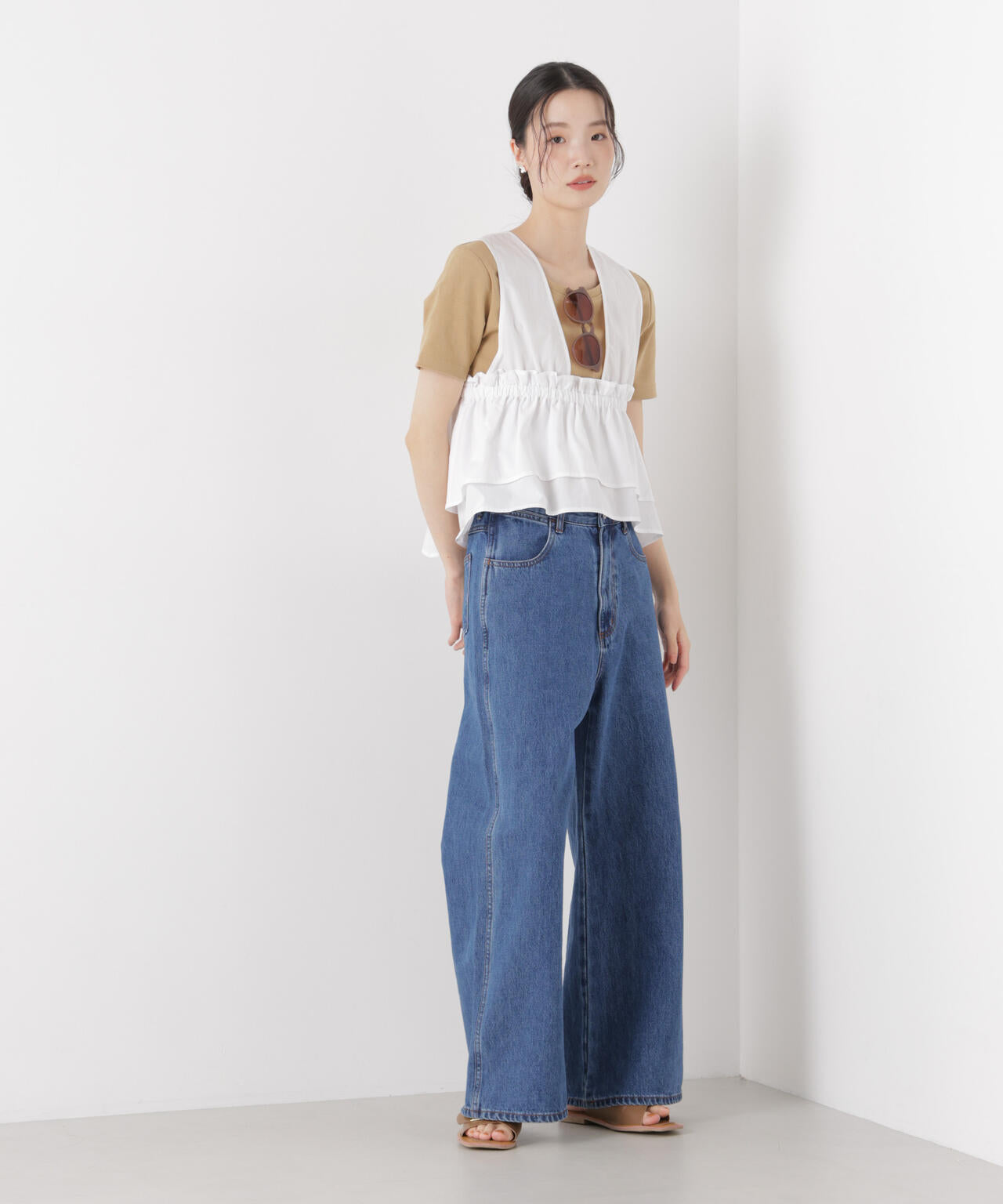 抗菌防臭コットンフライスカットクルーネックトップス 6736124313