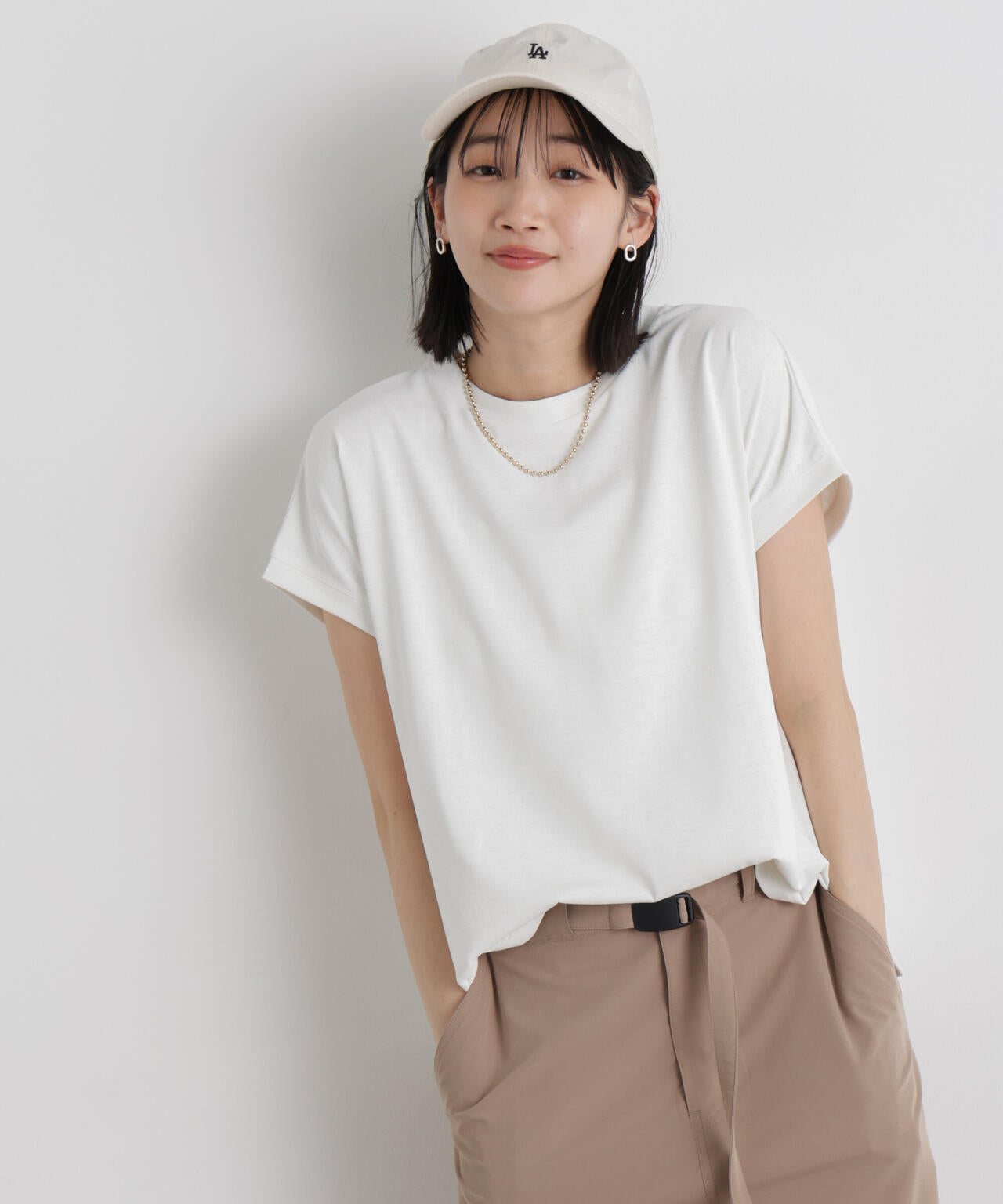 汗隠糸加工 & 多彩機能 カットソー素材 ドルマン フレンチ トップス