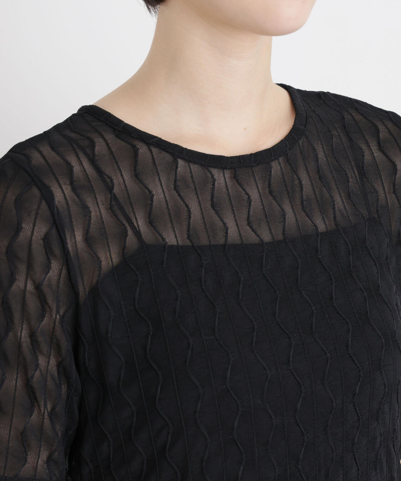 シアーカットクルーネックトップス 6736124324