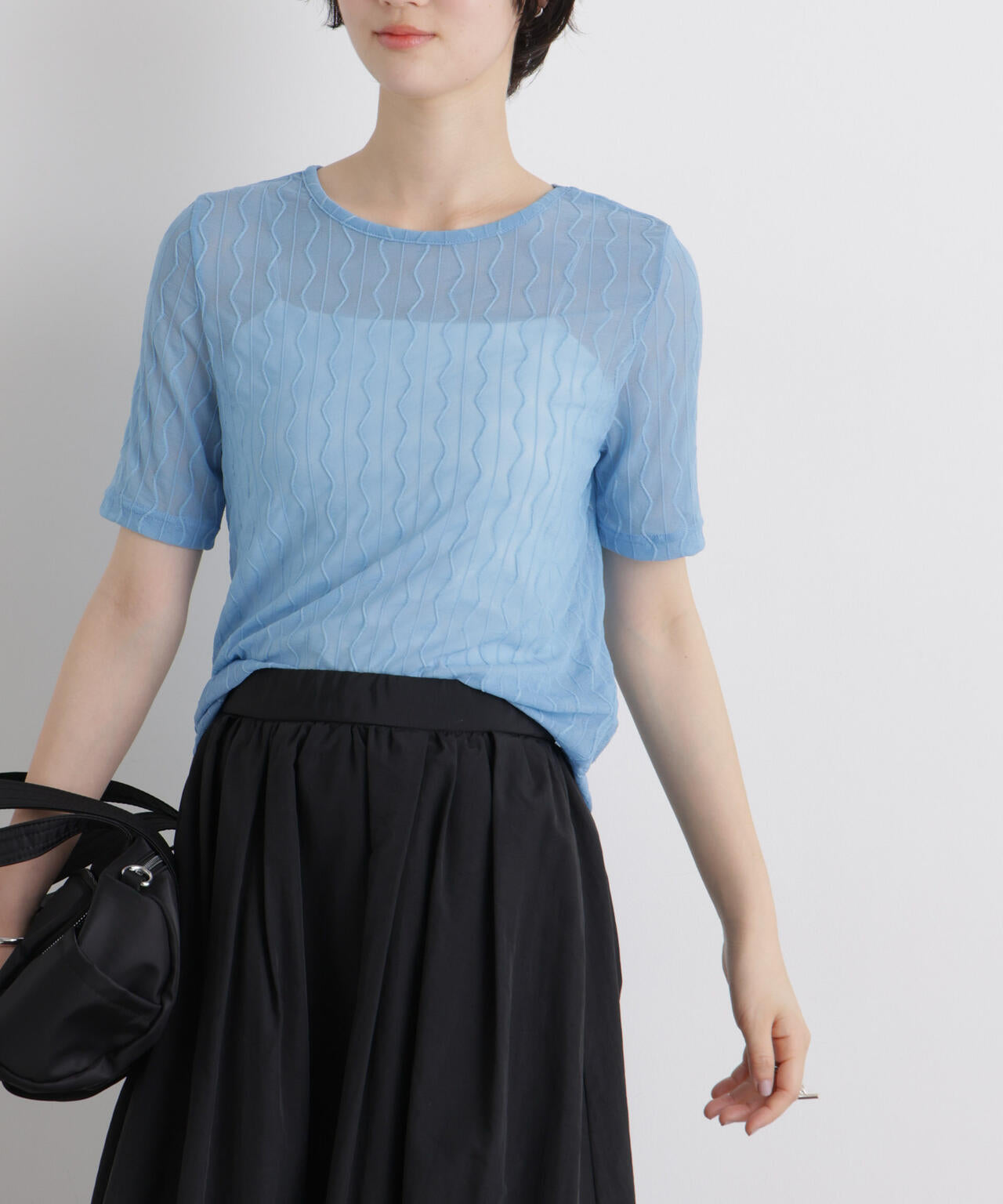 シアーカットクルーネックトップス 6736124324