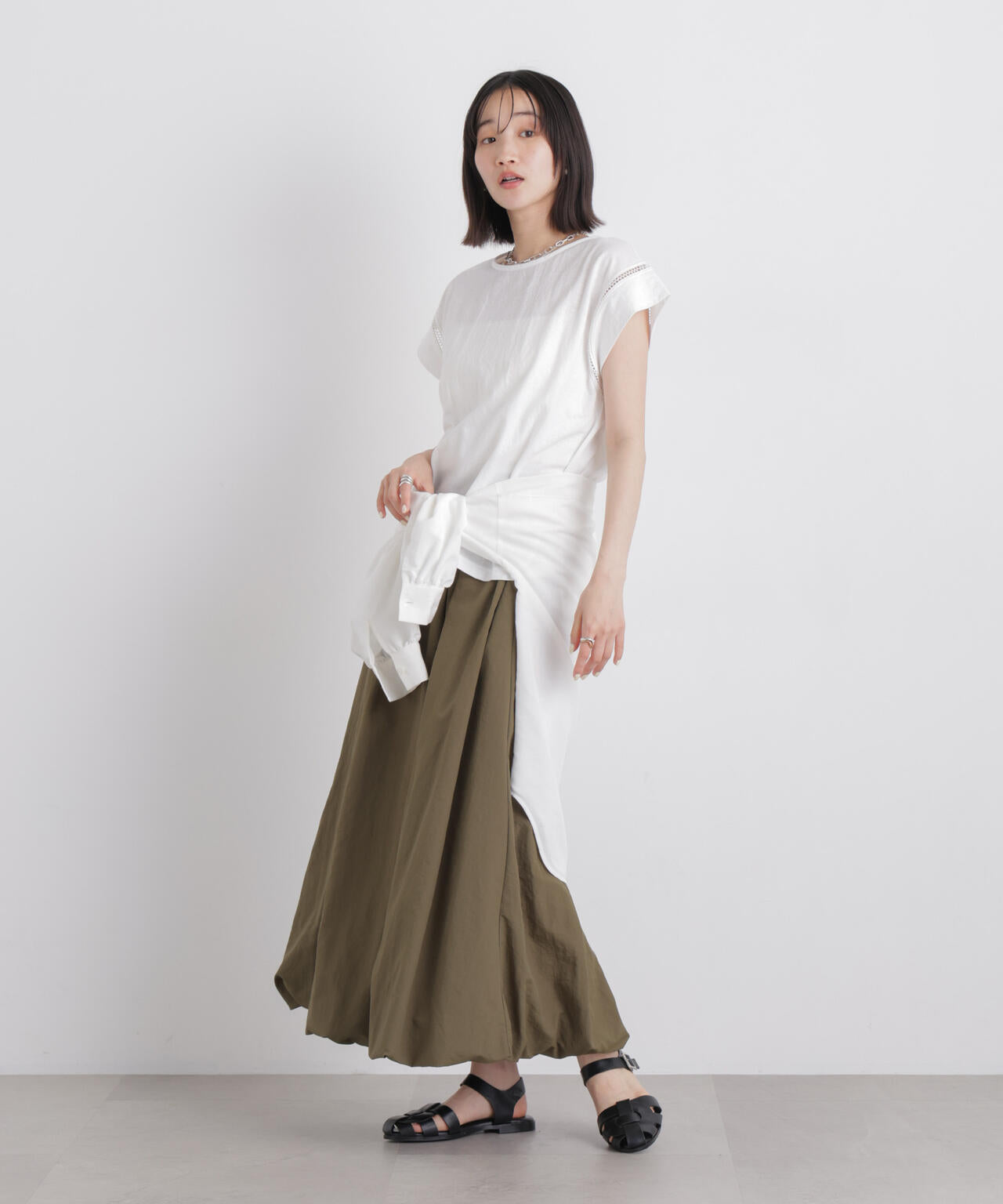ハシゴレースフレンチスリーブカットトップス 6736124333
