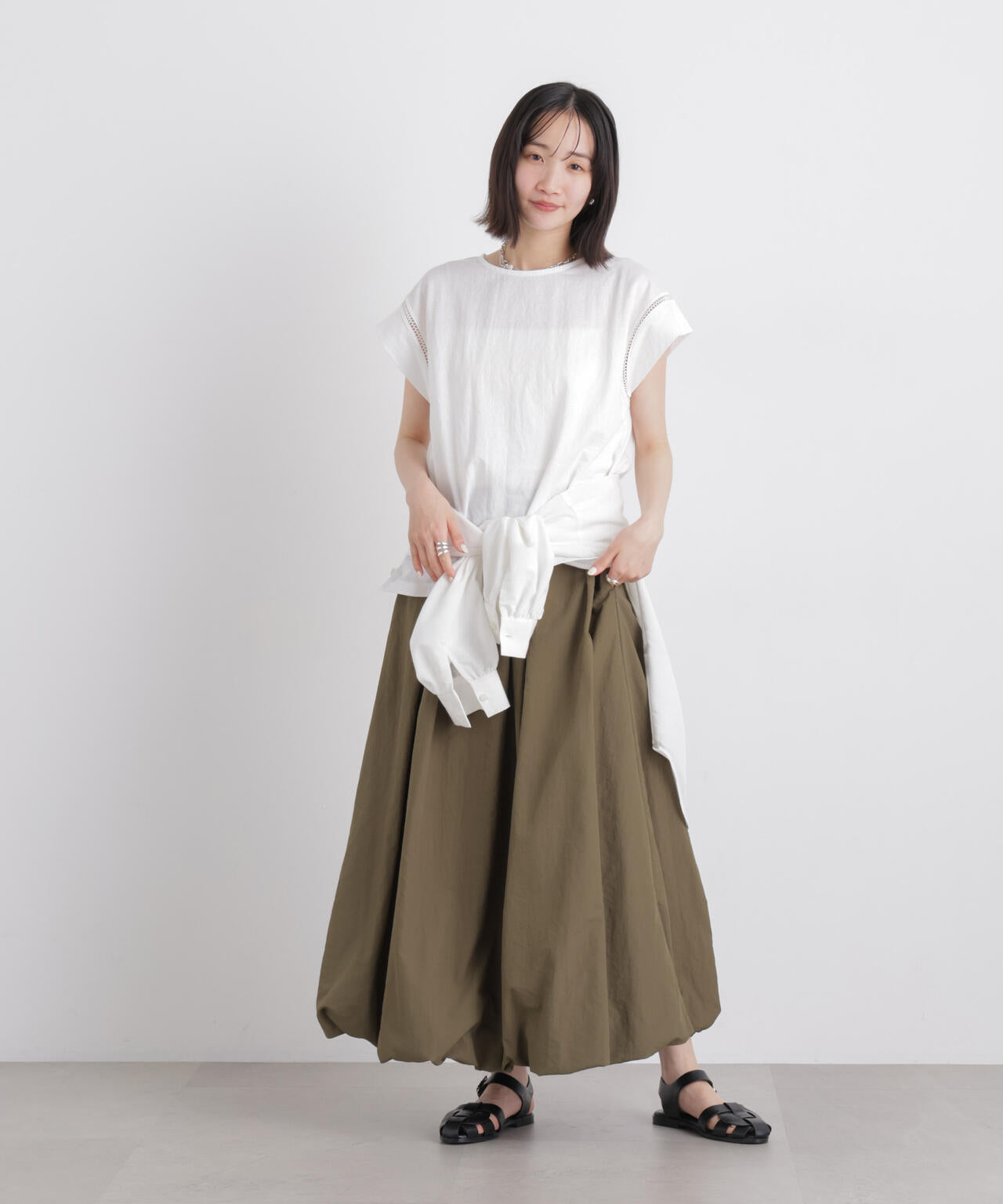 ハシゴレースフレンチスリーブカットトップス 6736124333
