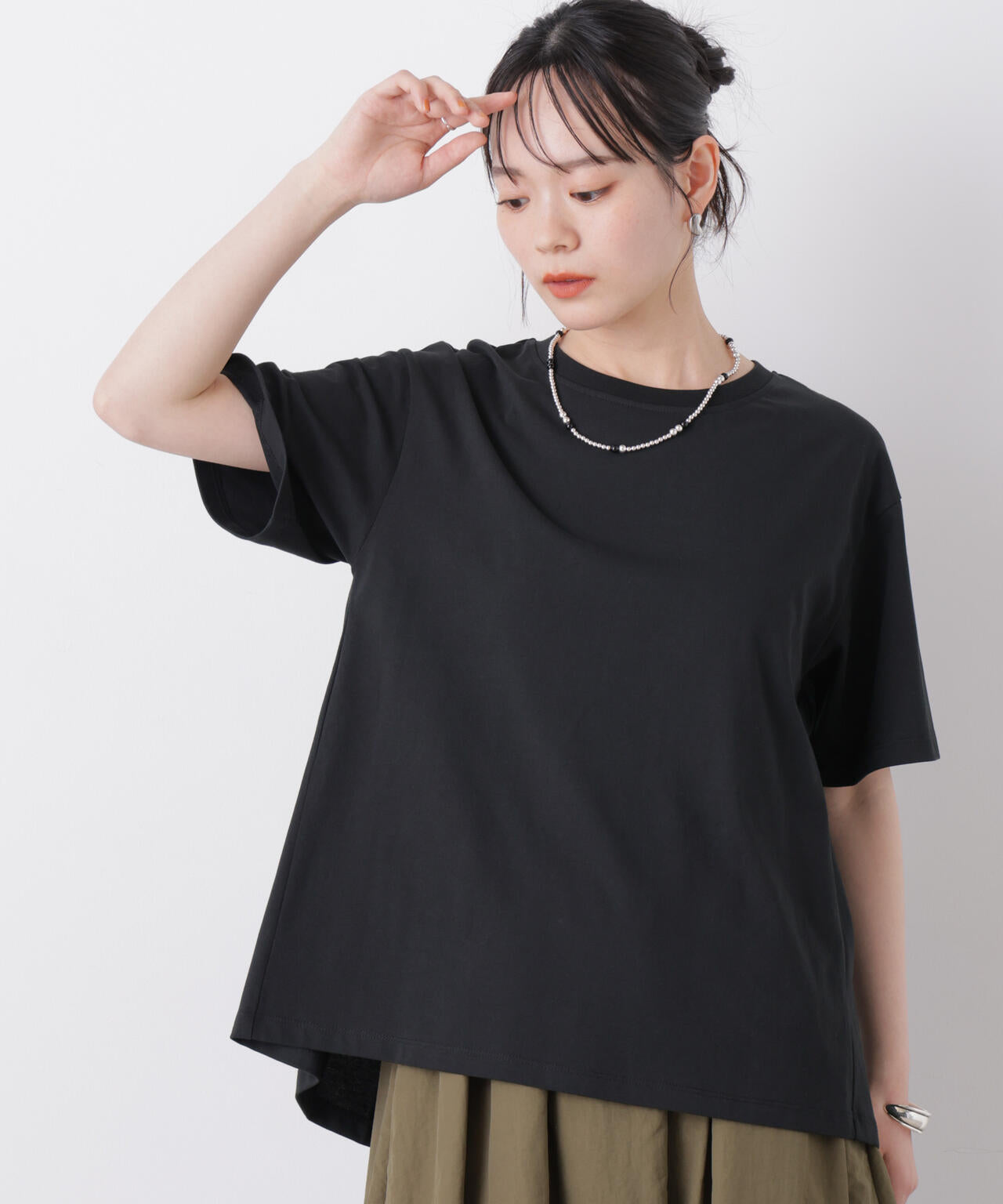 【美品】Heve へイヴ　バックギャザー切り替えカットソー 近赤外線 & UVカット・吸水速乾 機能 バックギャザー トップス