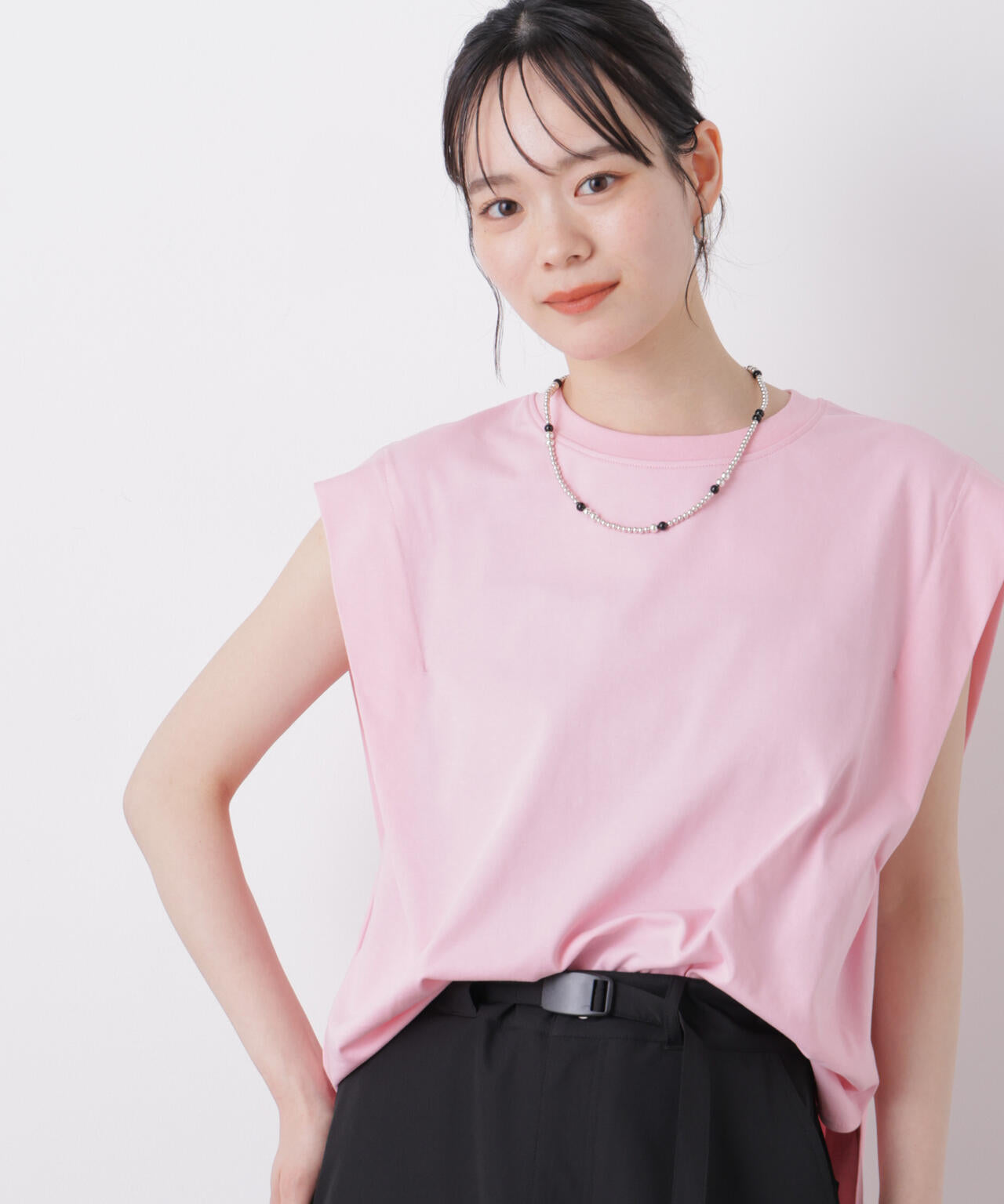 近赤外線&UVカット・吸水速乾機能 タックデザイントップス 6736124336