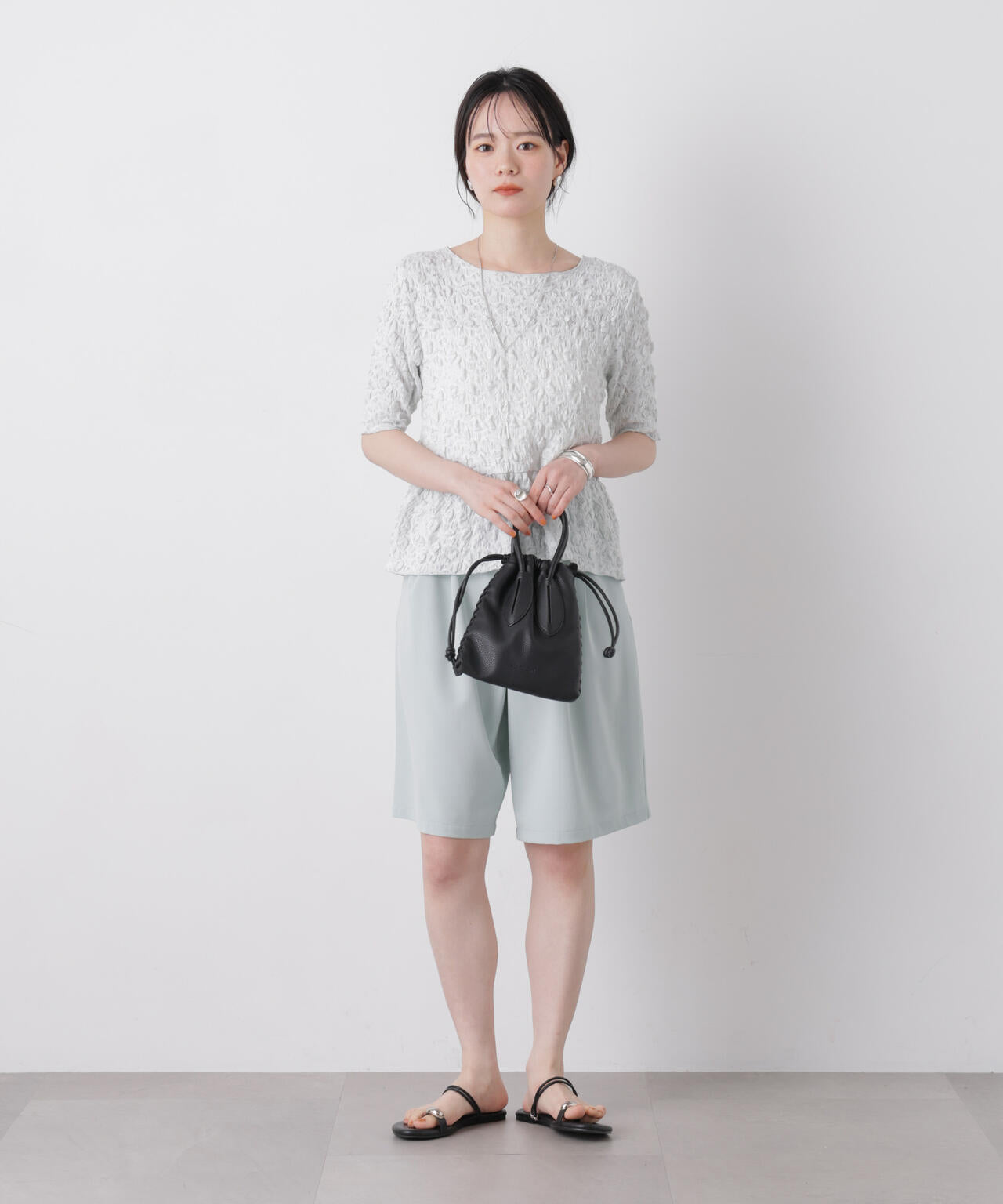 レース ジャガード カット ペプラム トップス