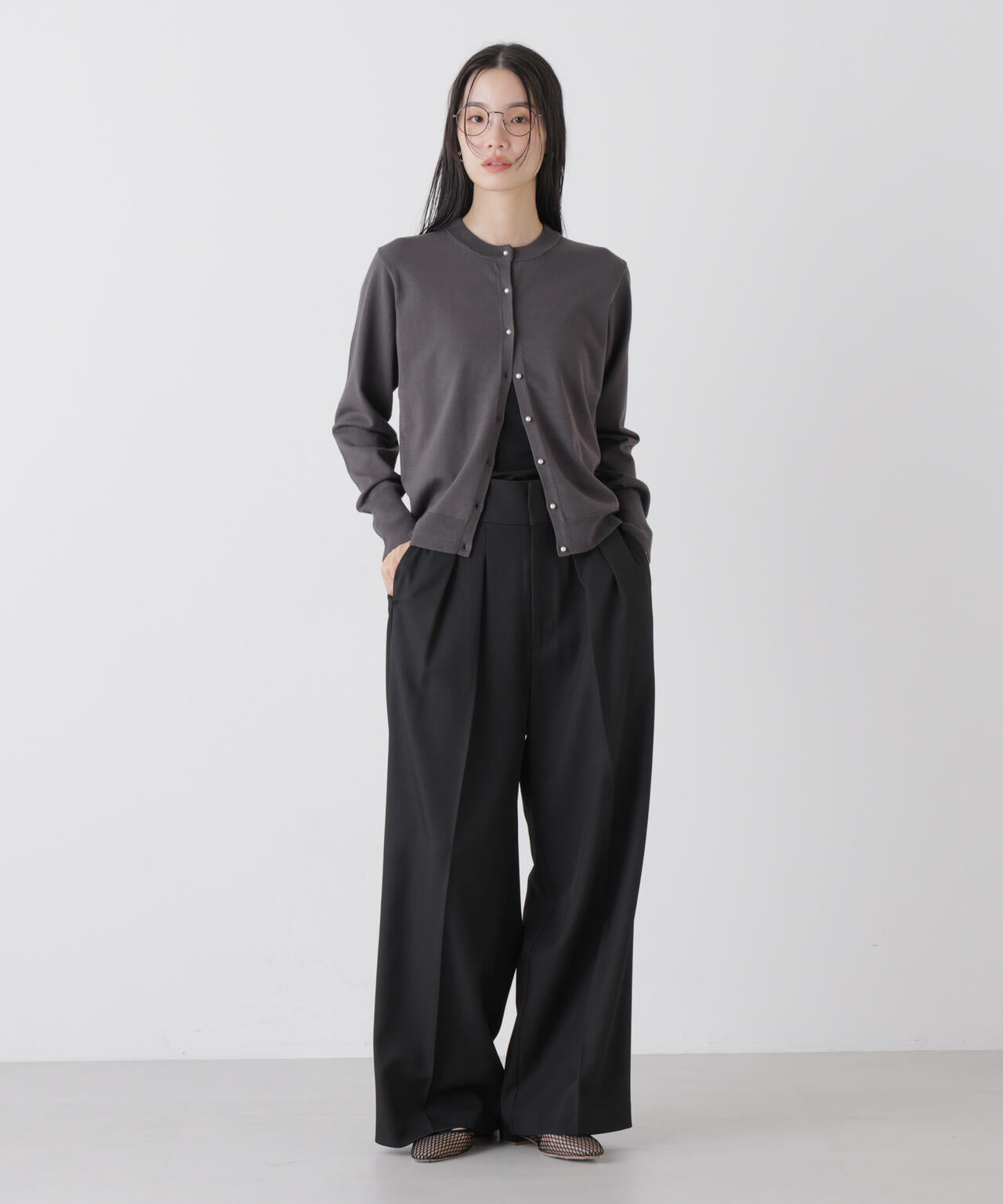 ハイウエストツータックワイドパンツ 6736127303