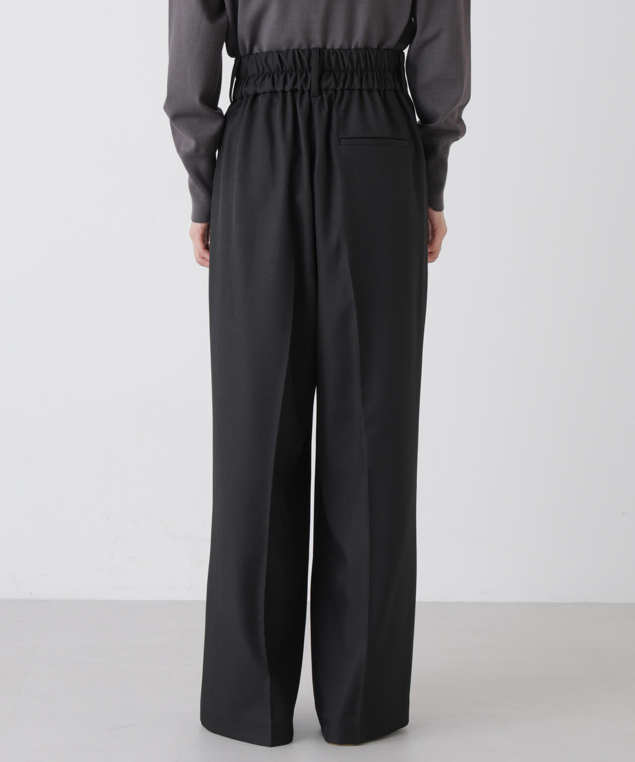 ハイウエスト ツータック ワイドパンツ