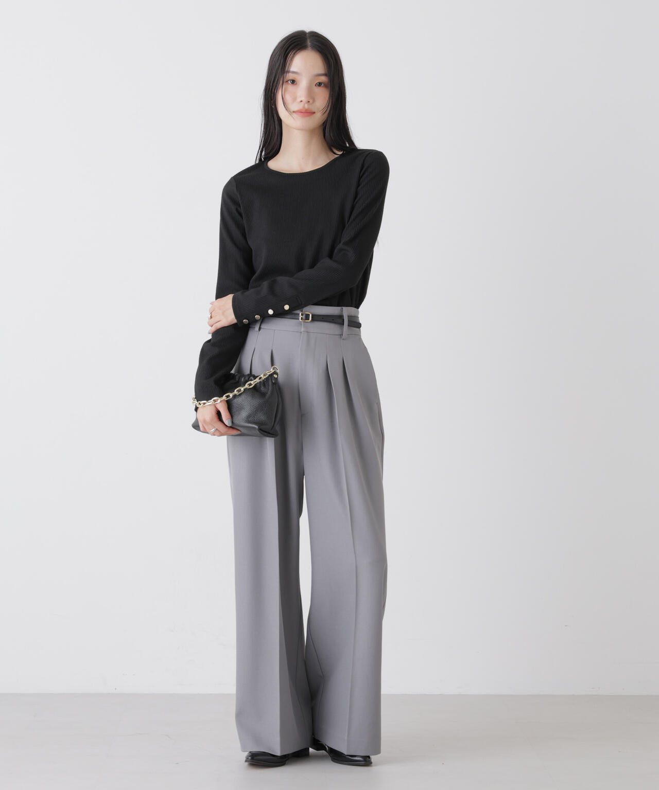 ハイウエストツータックワイドパンツ 6736127303