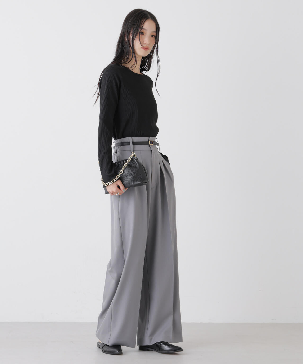 ハイウエストツータックワイドパンツ 6736127303