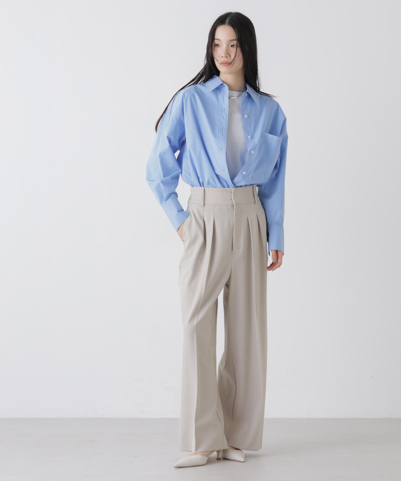 ハイウエストツータックワイドパンツ 6736127303