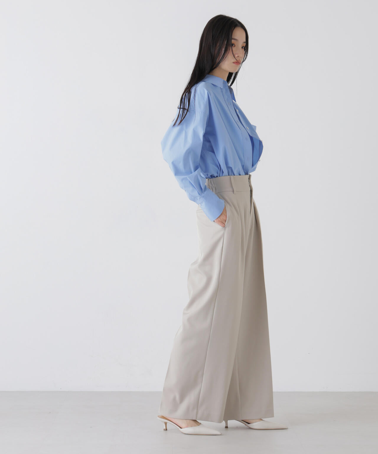 ハイウエストツータックワイドパンツ 6736127303