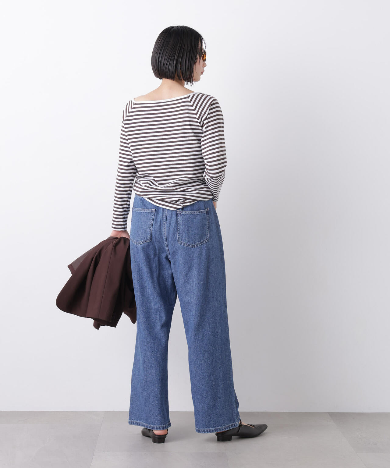 ウエストドロストワイドデニムパンツ 6736127306