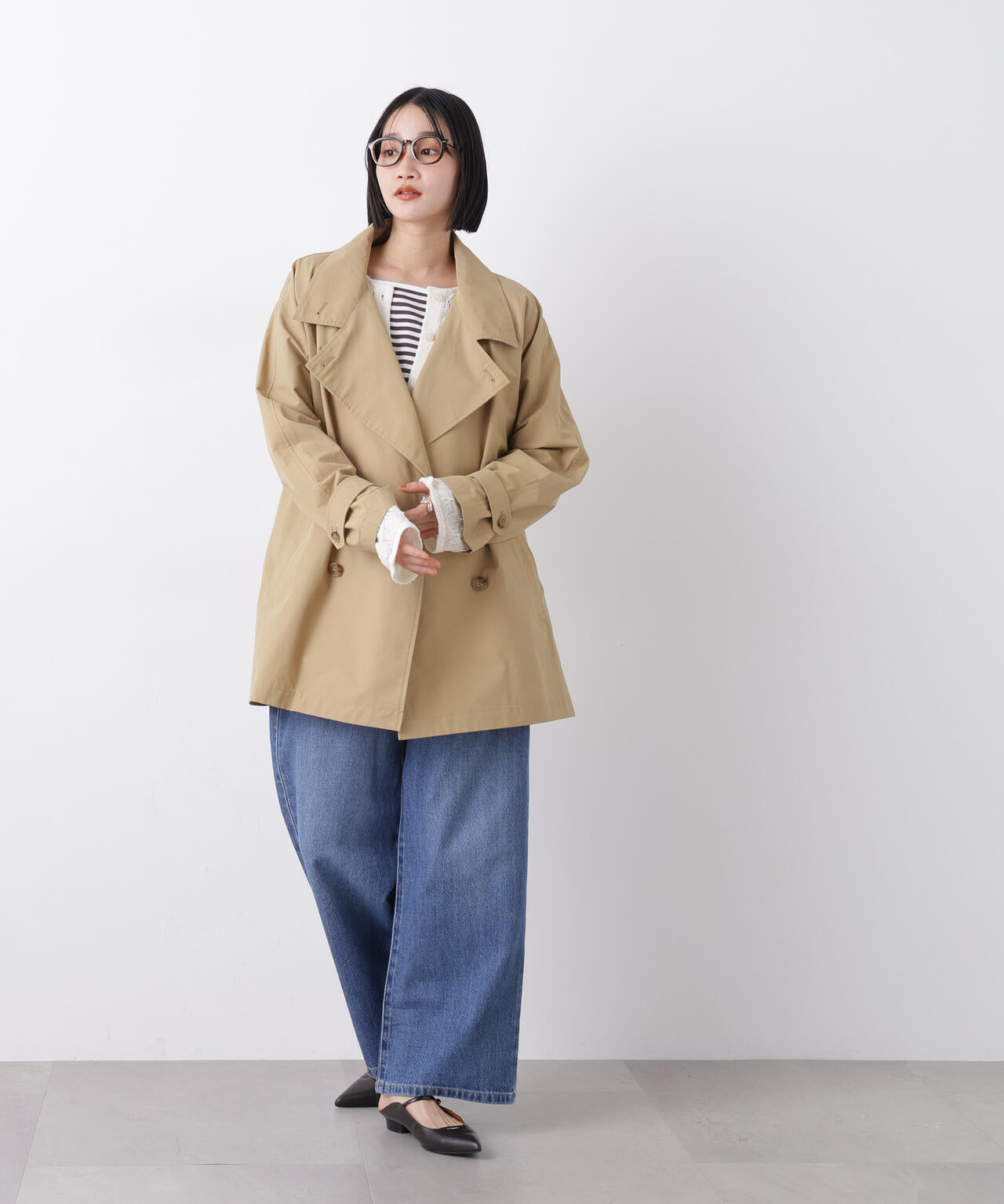ウエストドロスト ワイドデニムパンツ