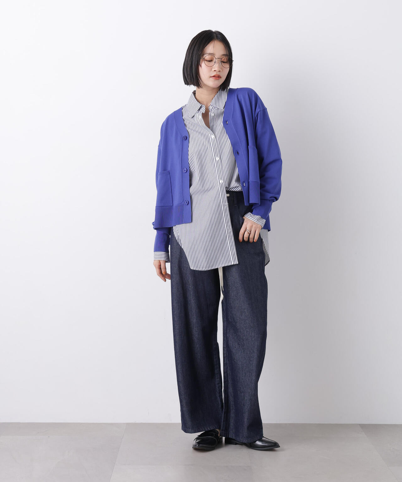 ウエストドロストワイドデニムパンツ 6736127306