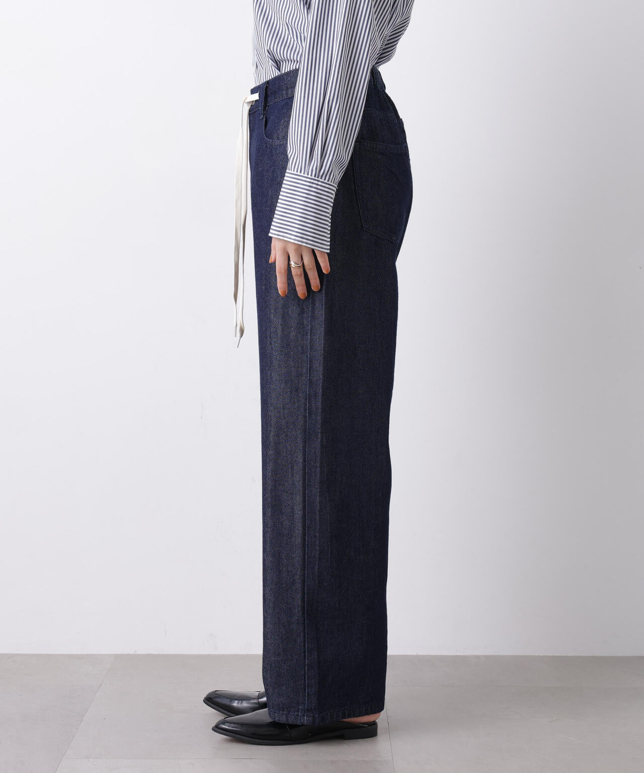 ウエストドロスト ワイドデニムパンツ