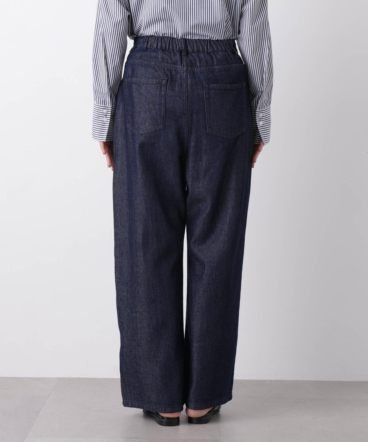 ウエストドロストワイドデニムパンツ 6736127306
