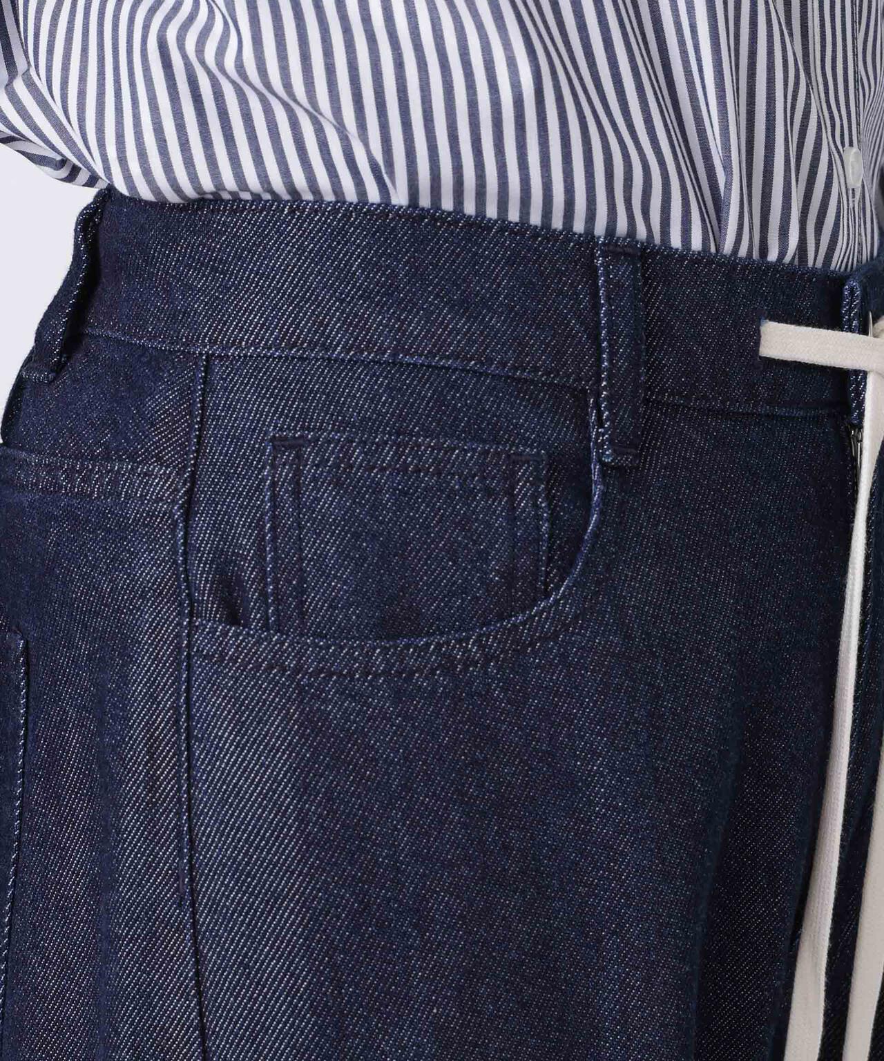 ウエストドロストワイドデニムパンツ 6736127306