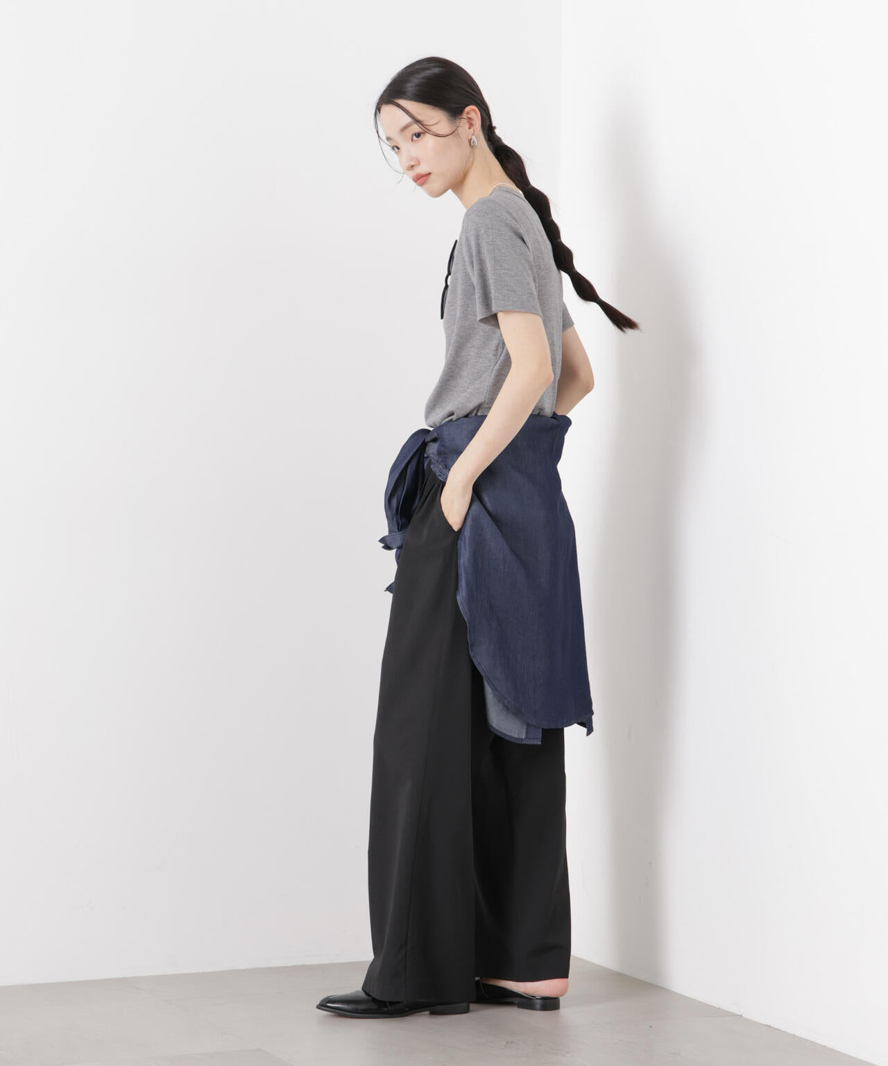 ソフトシアーツータックワイドパンツ(セットアップ可) 6736127308