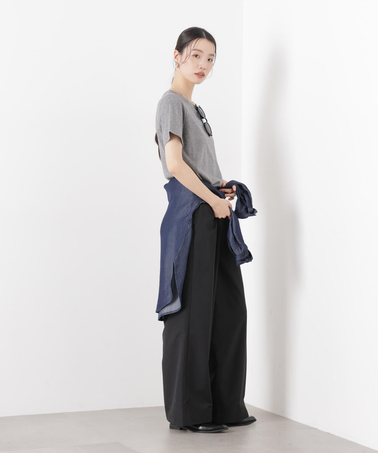 ソフトシアーツータックワイドパンツ(セットアップ可) 6736127308