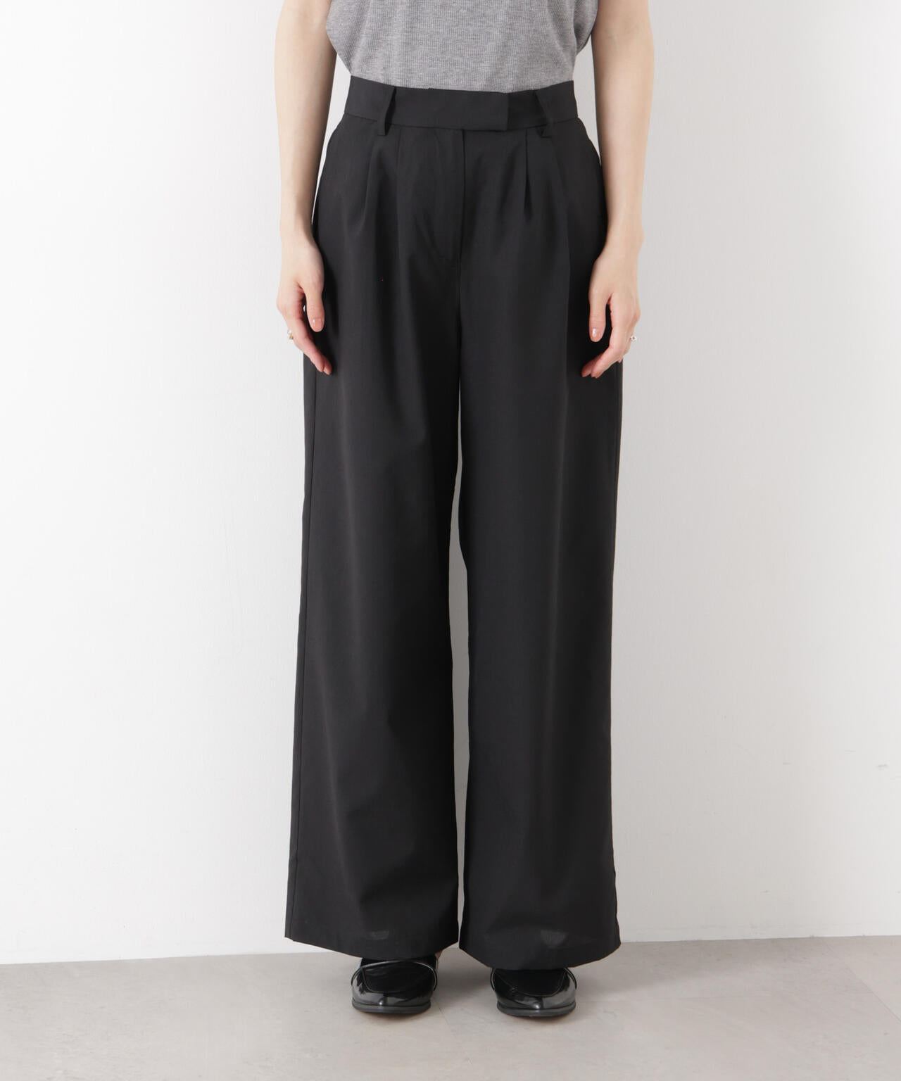 ソフトシアーツータックワイドパンツ(セットアップ可) 6736127308