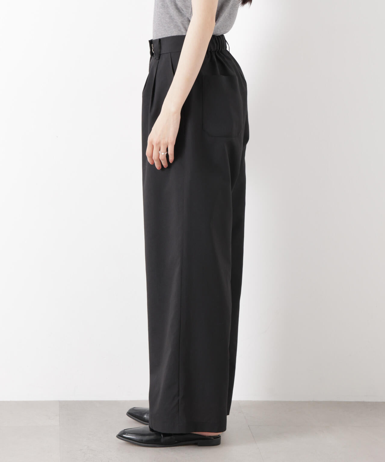 ソフトシアーツータックワイドパンツ(セットアップ可) 6736127308