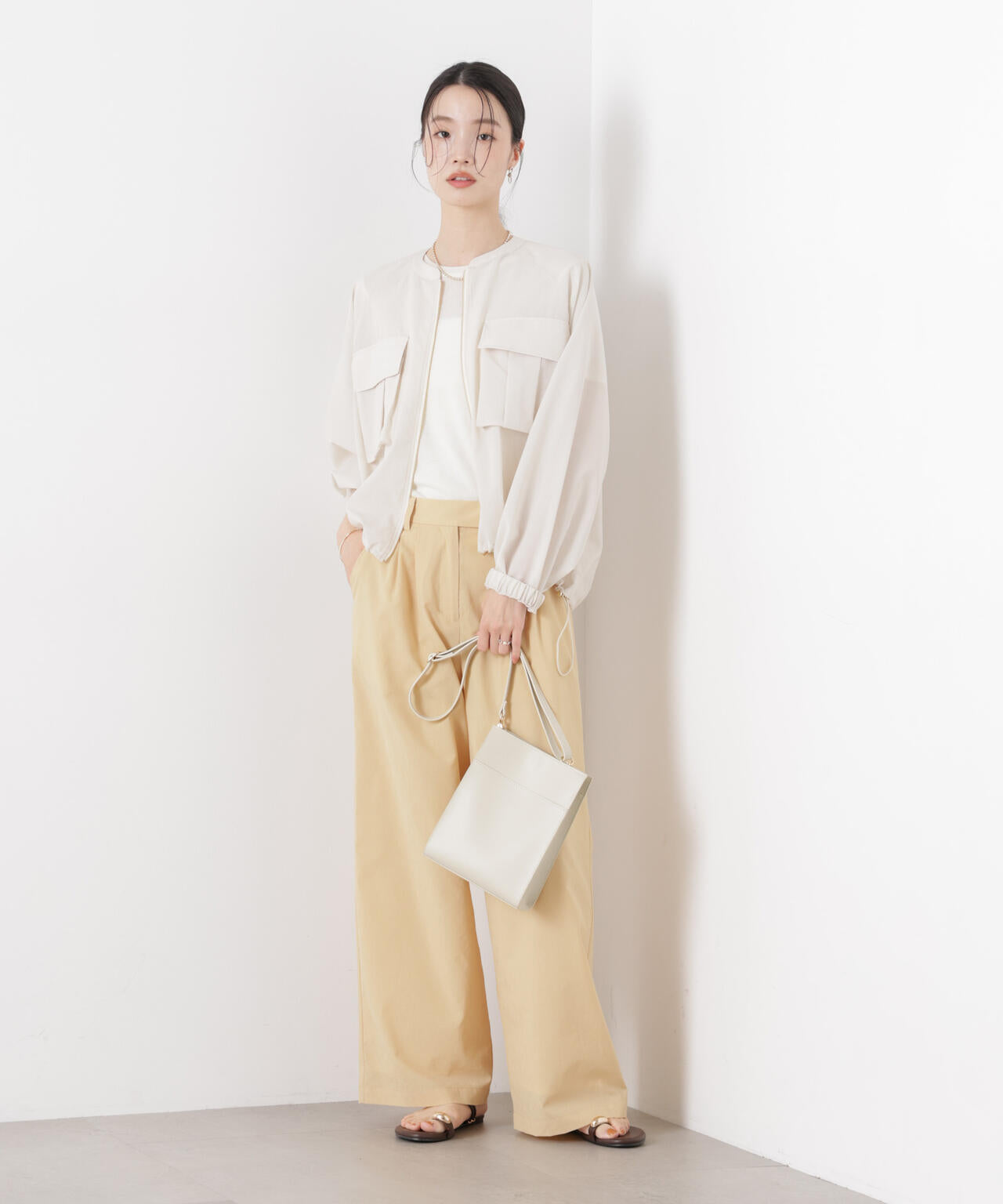 ソフトシアーツータックワイドパンツ(セットアップ可) 6736127308