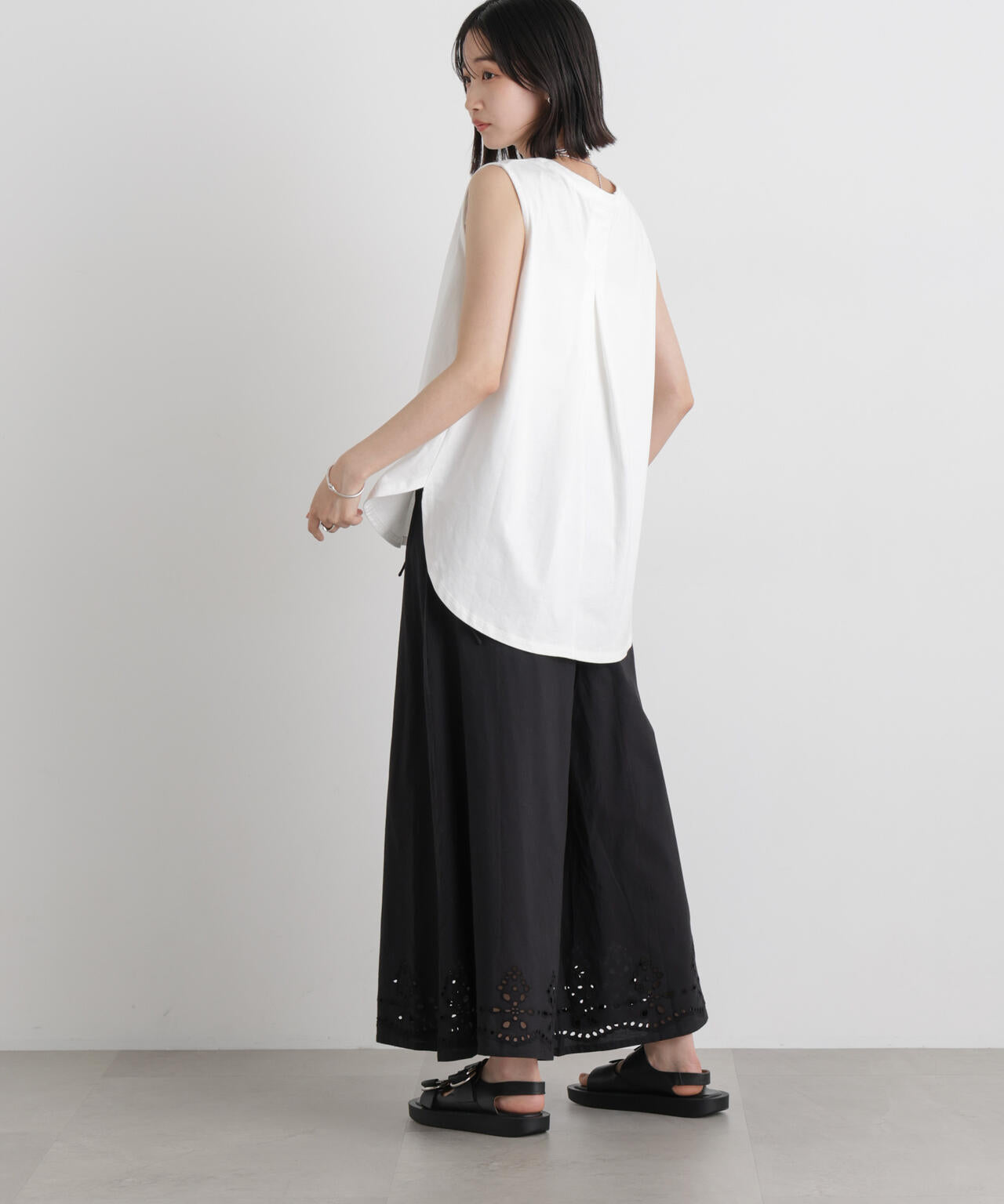 made in INDIA カットワーク エンブロイダリー パンツ ( セットアップ 可 )