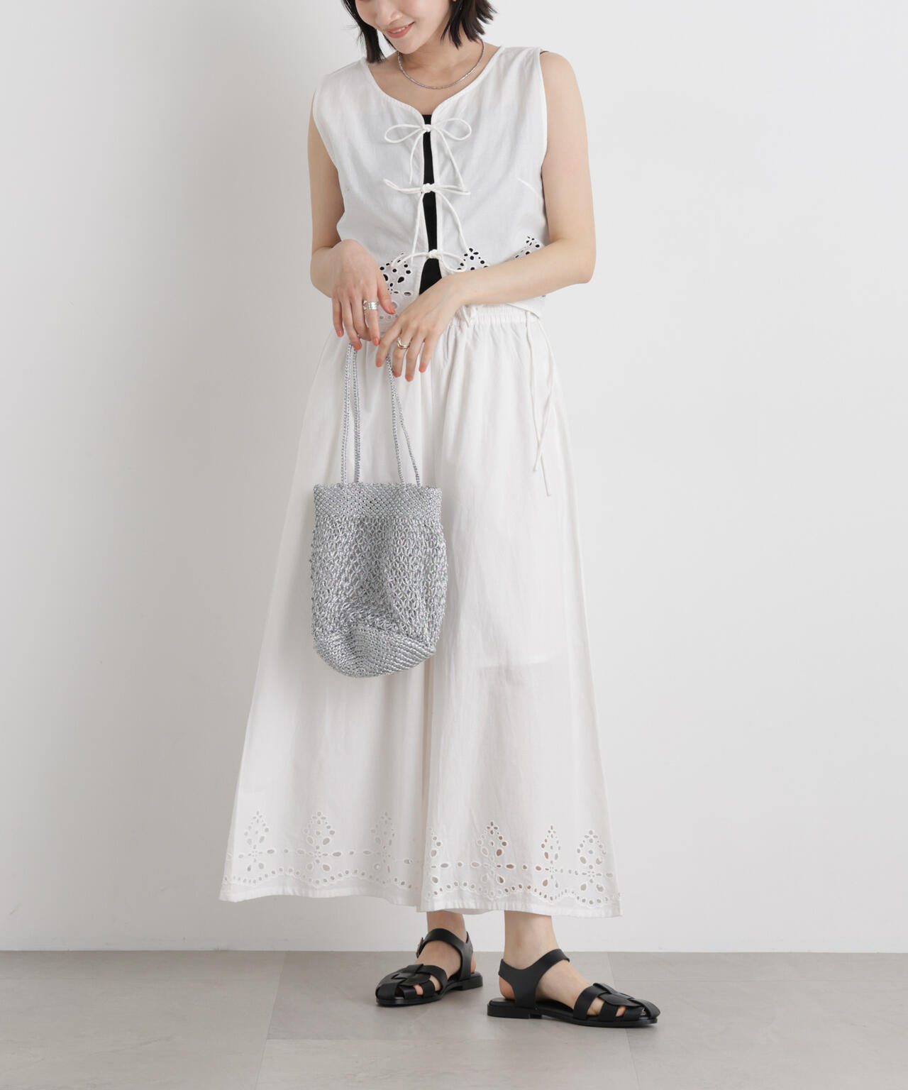 made in INDIA カットワーク エンブロイダリー パンツ ( セットアップ 可 )
