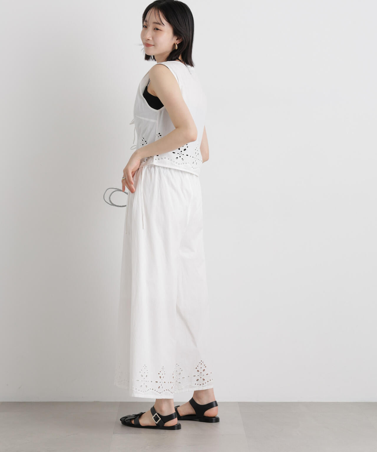 made in INDIA カットワーク エンブロイダリー パンツ ( セットアップ 可 )