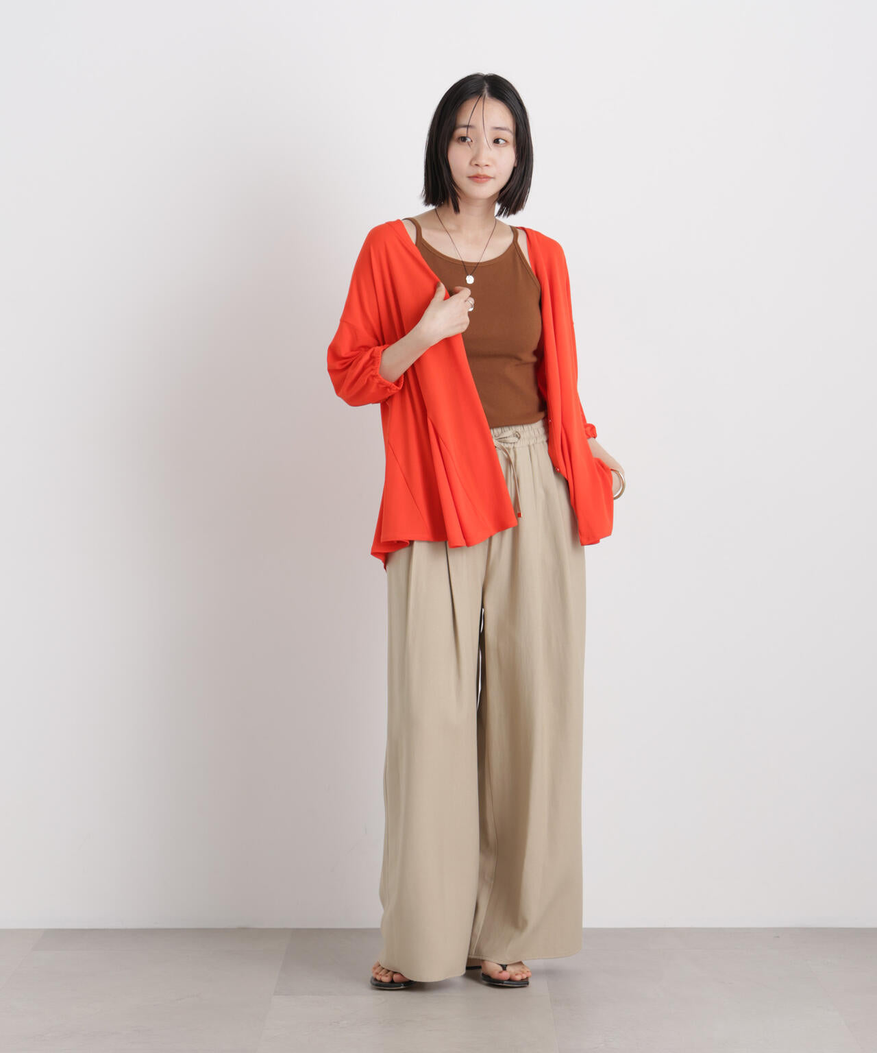 微光沢ツイルイージーパンツ(セットアップ可) 6736127315