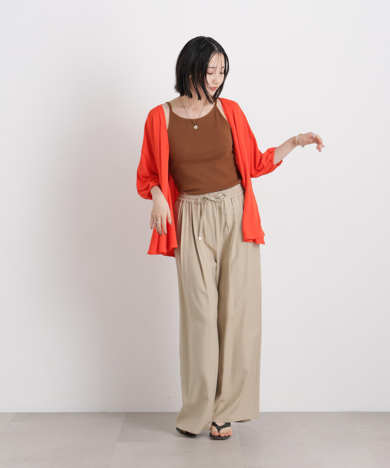 微光沢ツイルイージーパンツ(セットアップ可) 6736127315