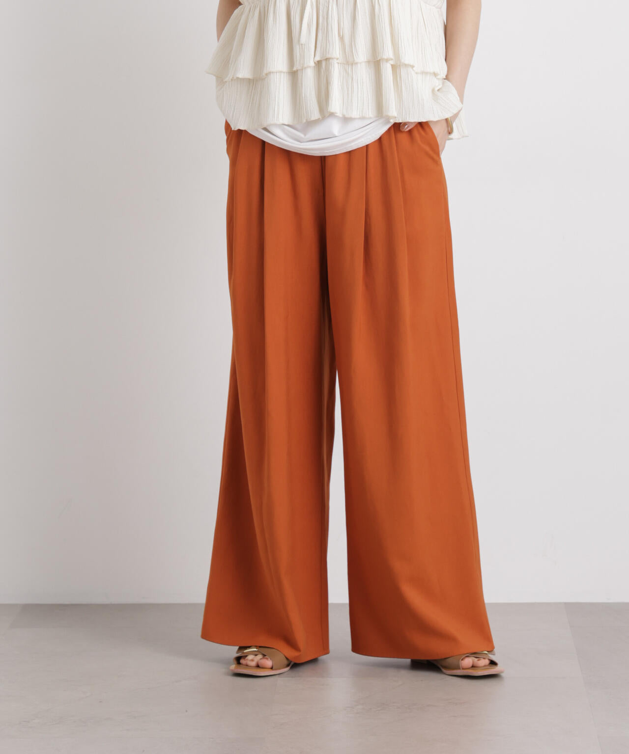 微光沢ツイルイージーパンツ(セットアップ可) 6736127315